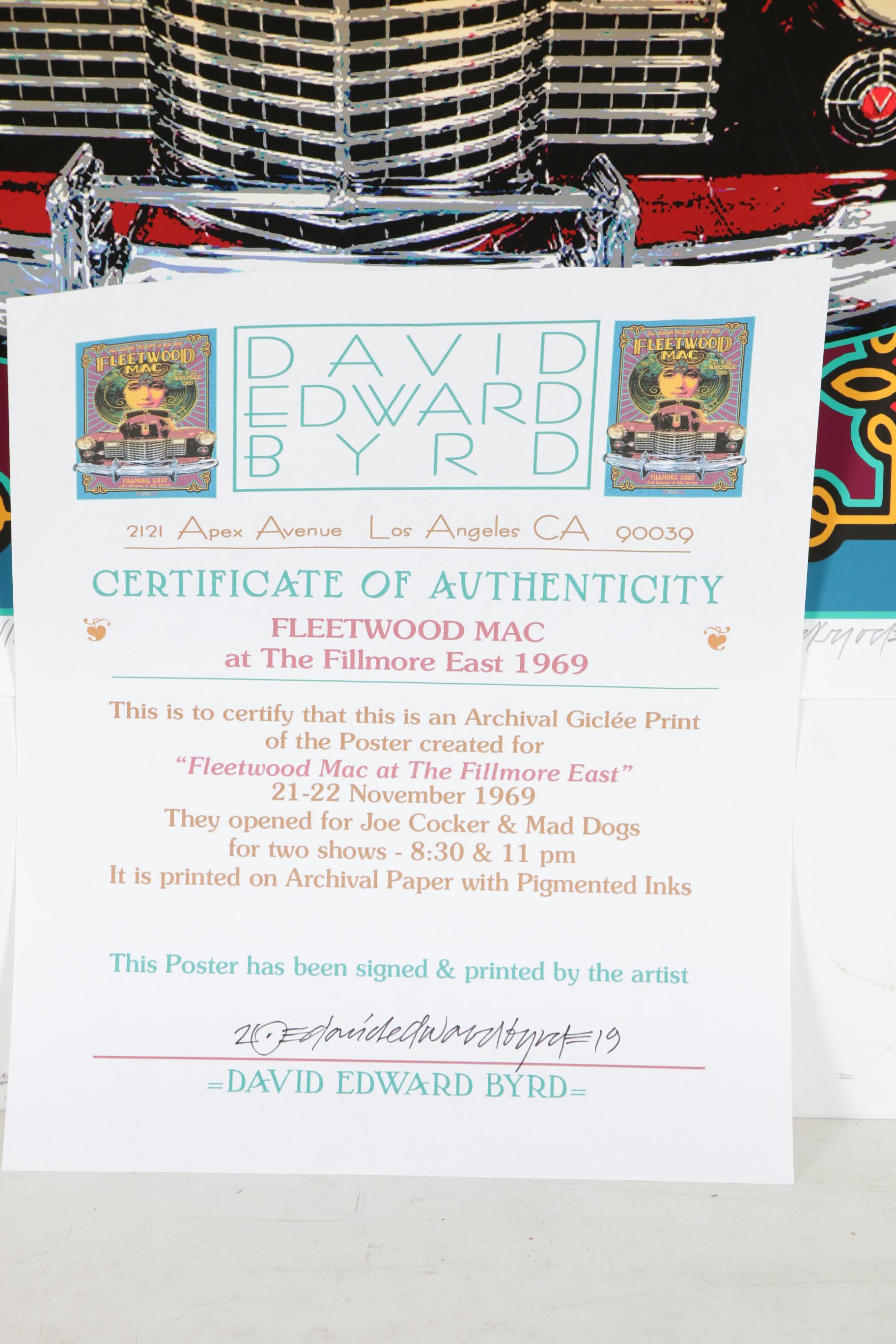 David Edward Byrd Giclée "Fleetwood Mac at the Fillmore East 1969"