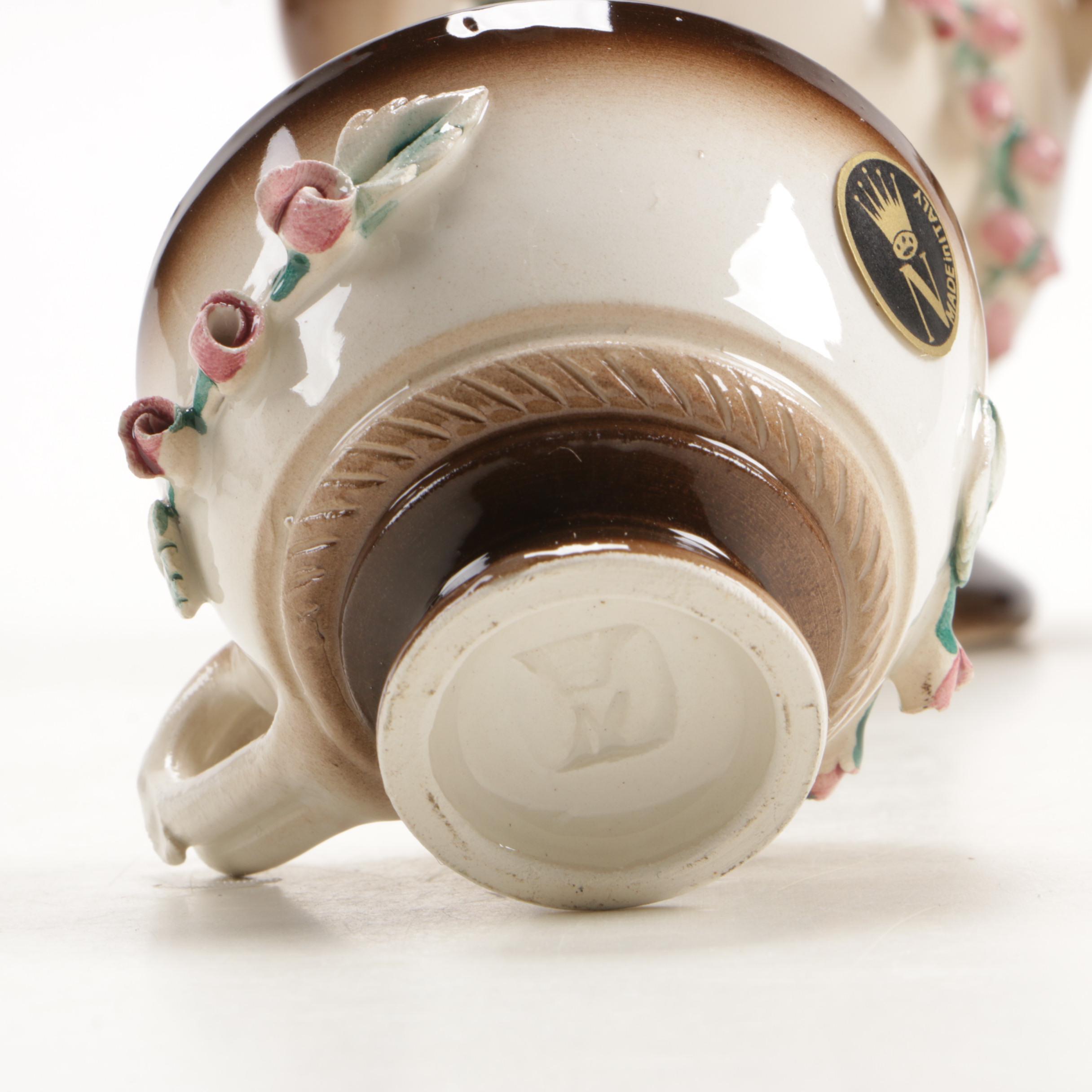 Capodimonte Rose Themed Coffee Service, 20th Century