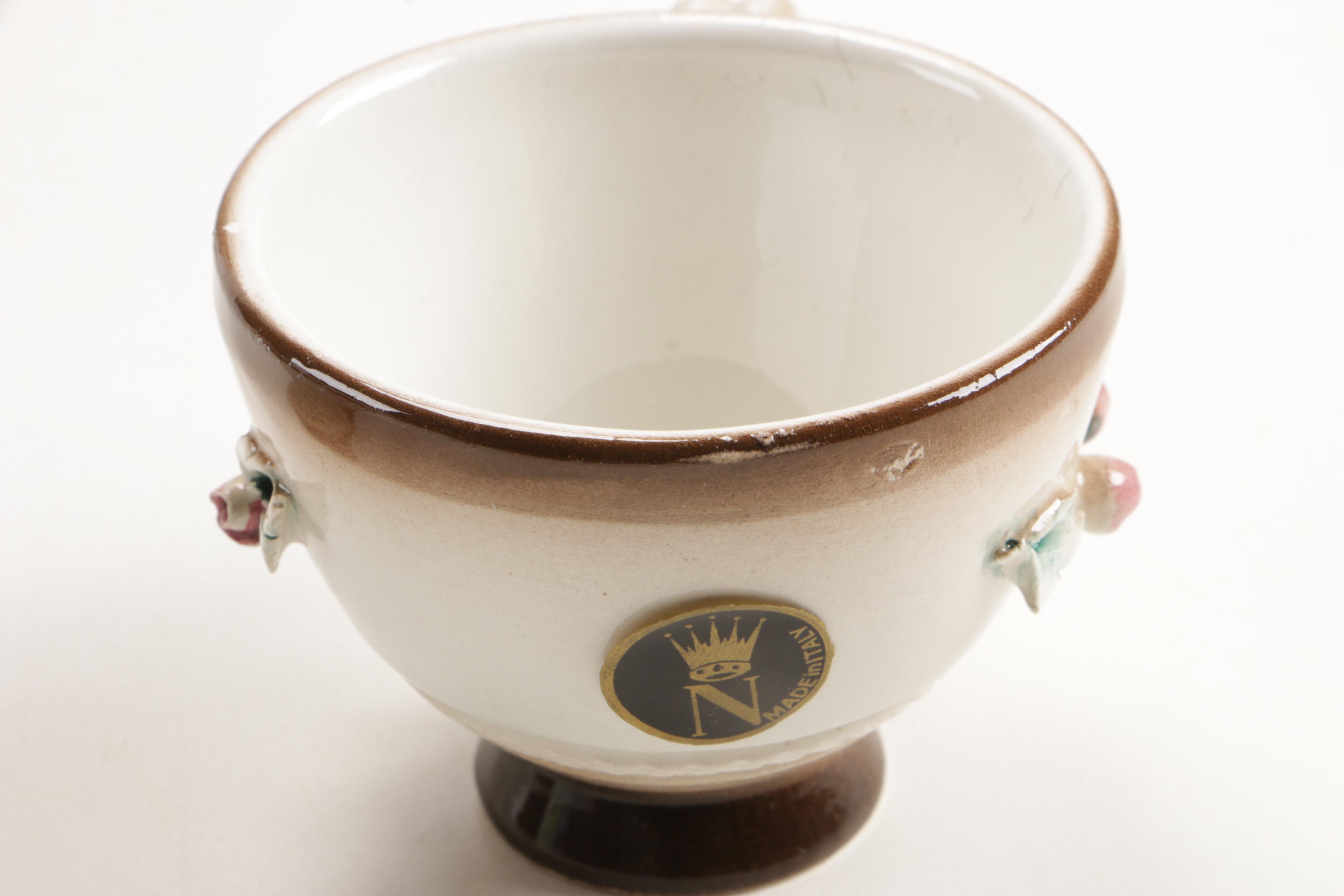 Capodimonte Rose Themed Coffee Service, 20th Century