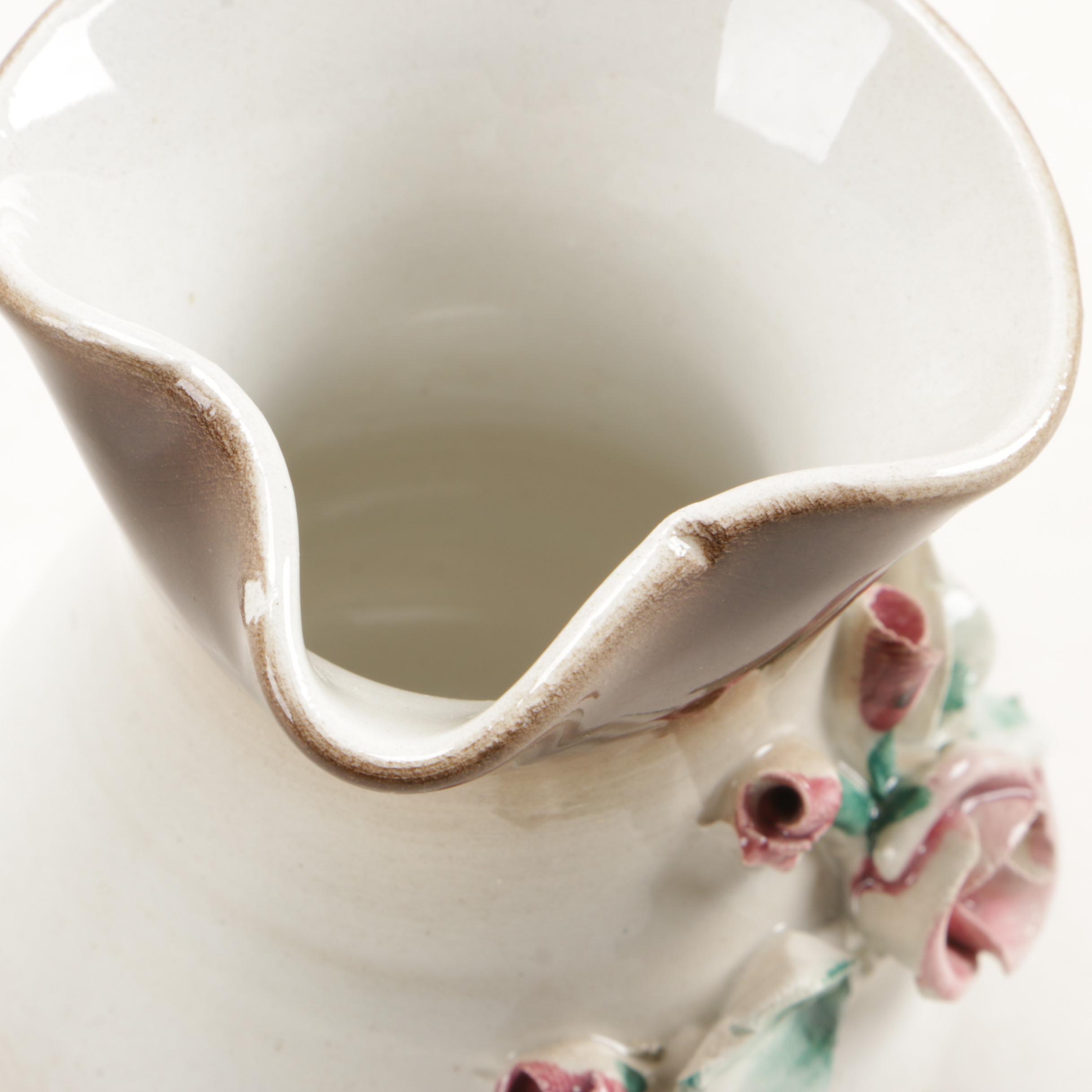 Capodimonte Rose Themed Coffee Service, 20th Century