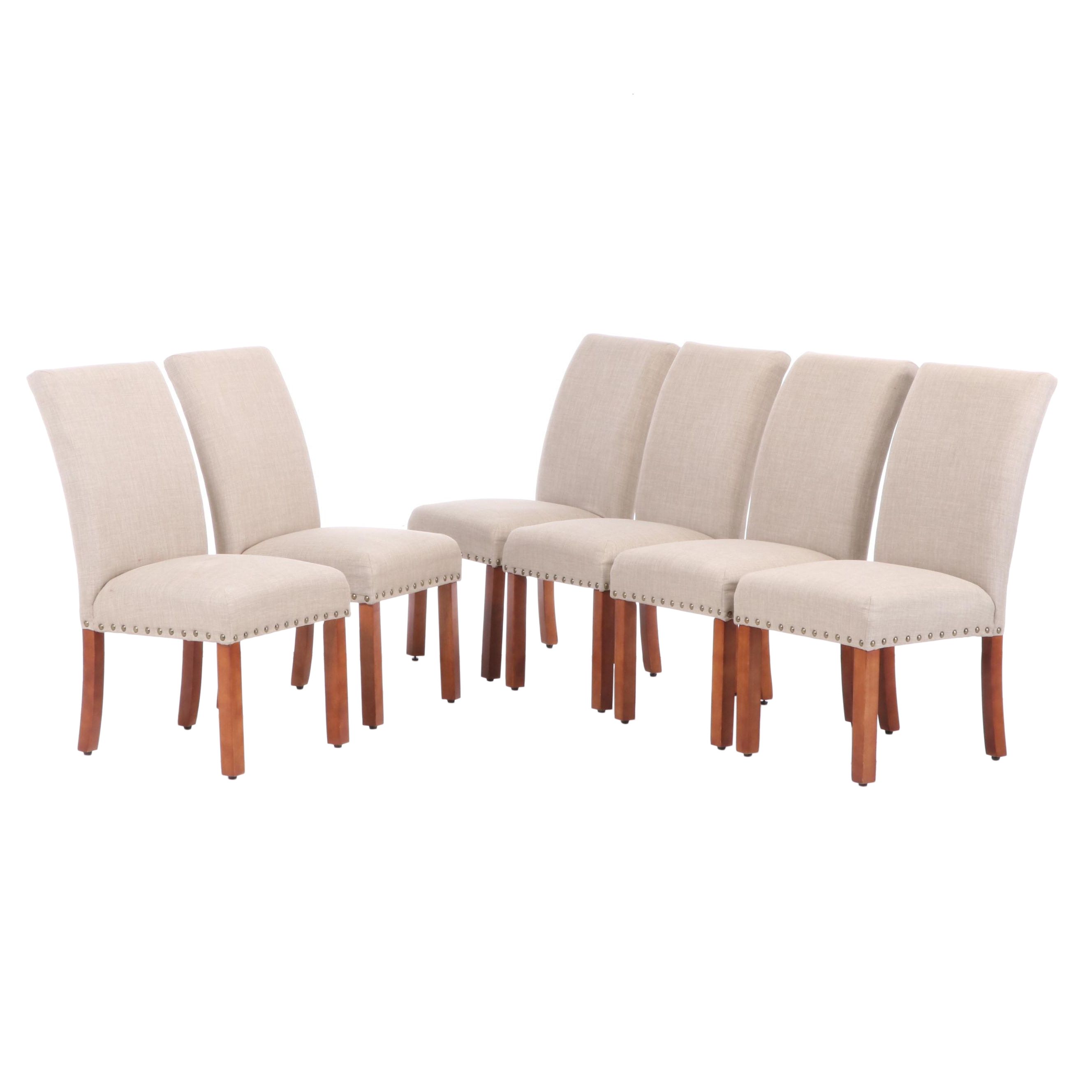 Group of Six High Back Upholstered Dining Room Chairs