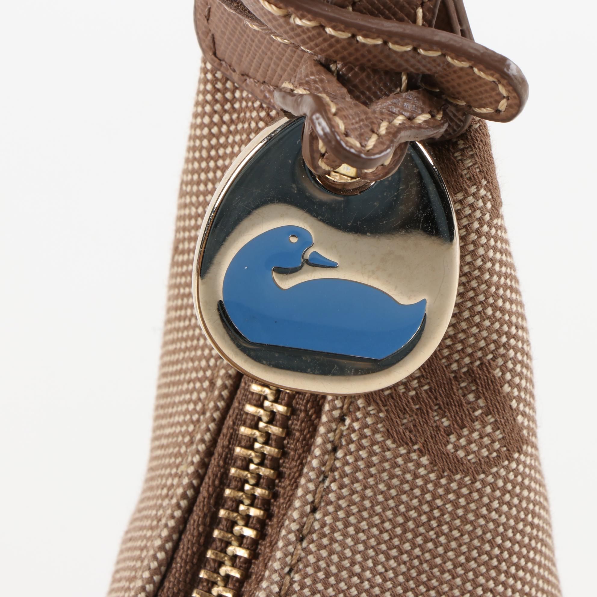 Dooney & Bourke Signature Jacquard  Shoulder Bag with Saffiano Leather Trim