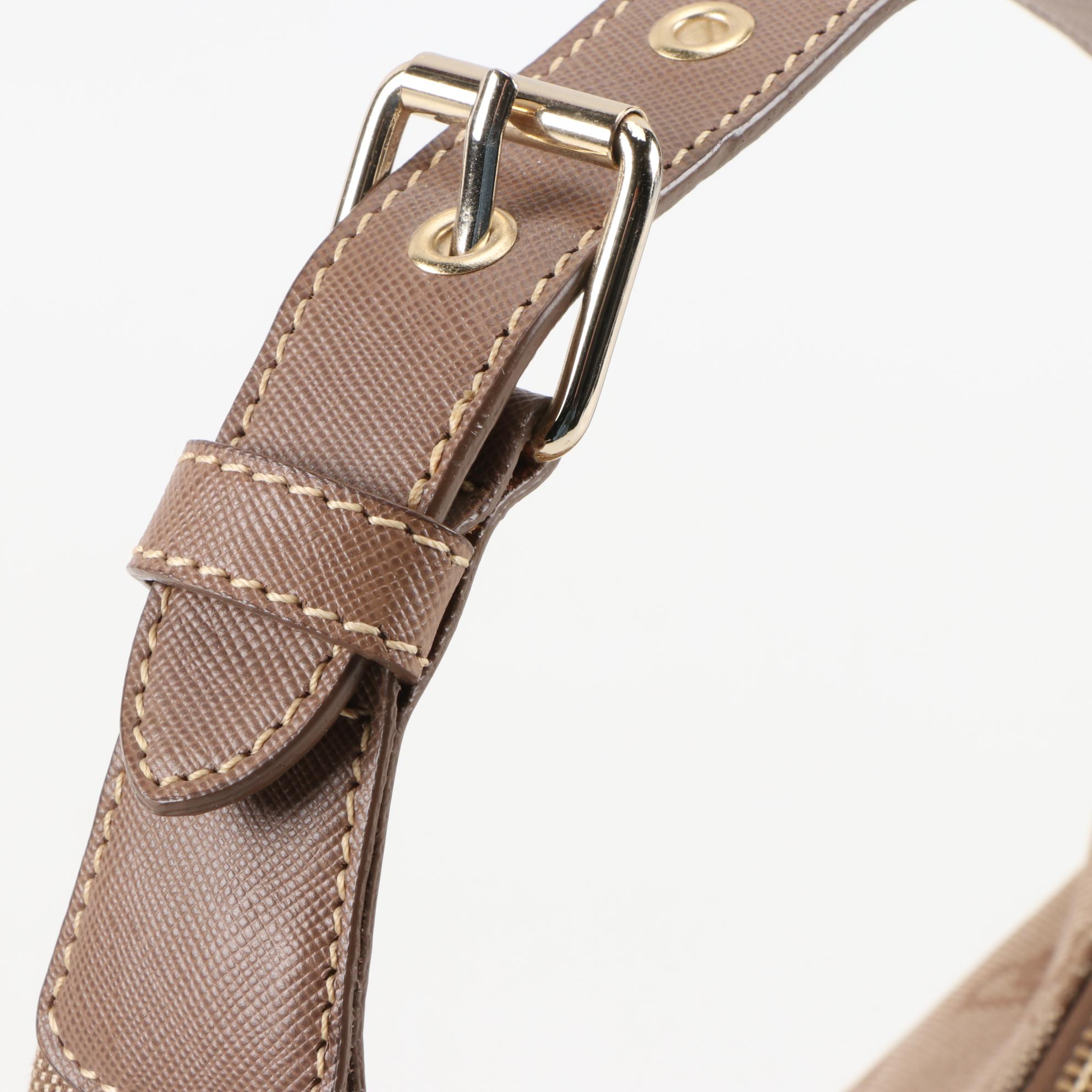 Dooney & Bourke Signature Jacquard  Shoulder Bag with Saffiano Leather Trim