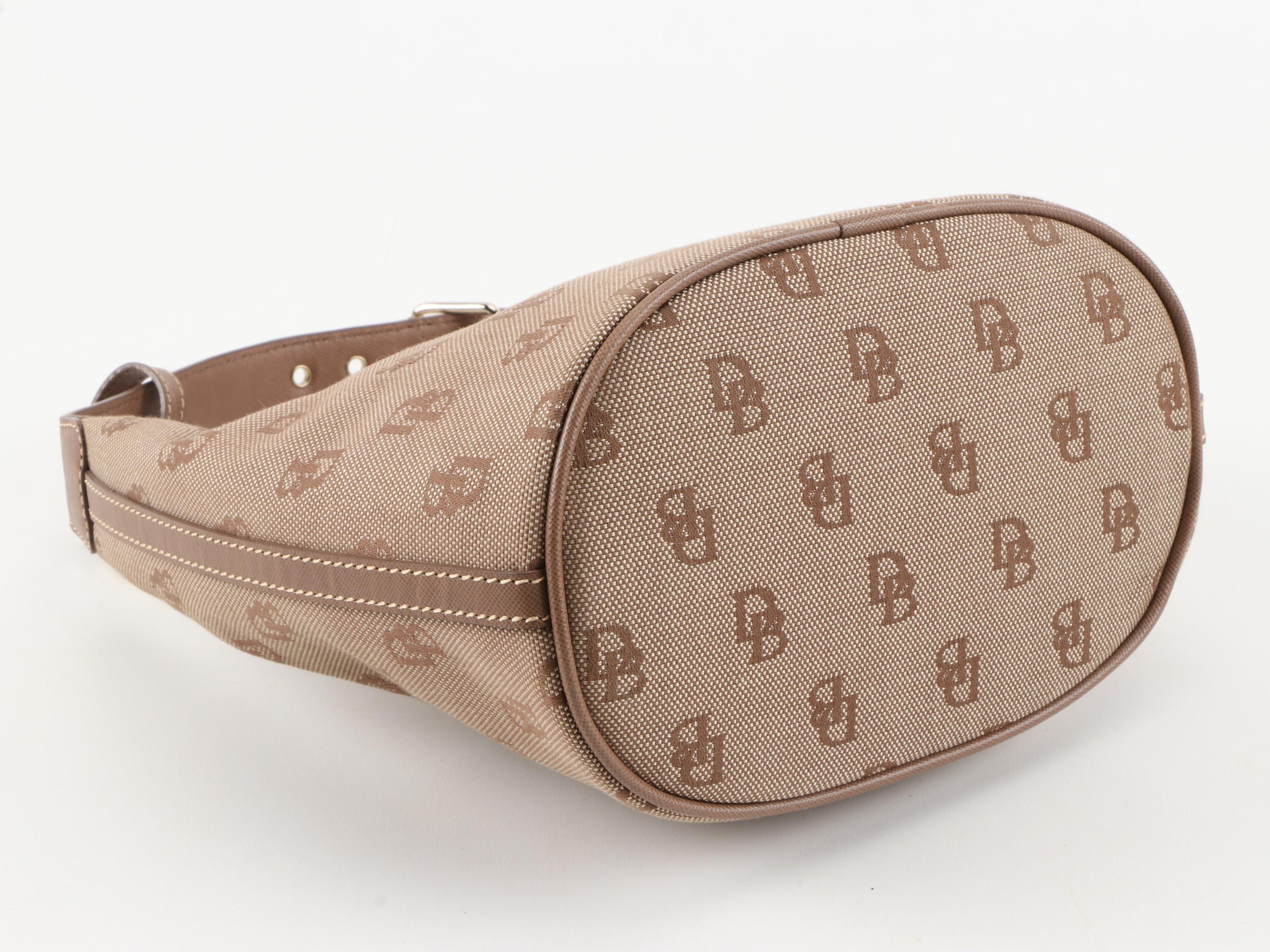 Dooney & Bourke Signature Jacquard  Shoulder Bag with Saffiano Leather Trim