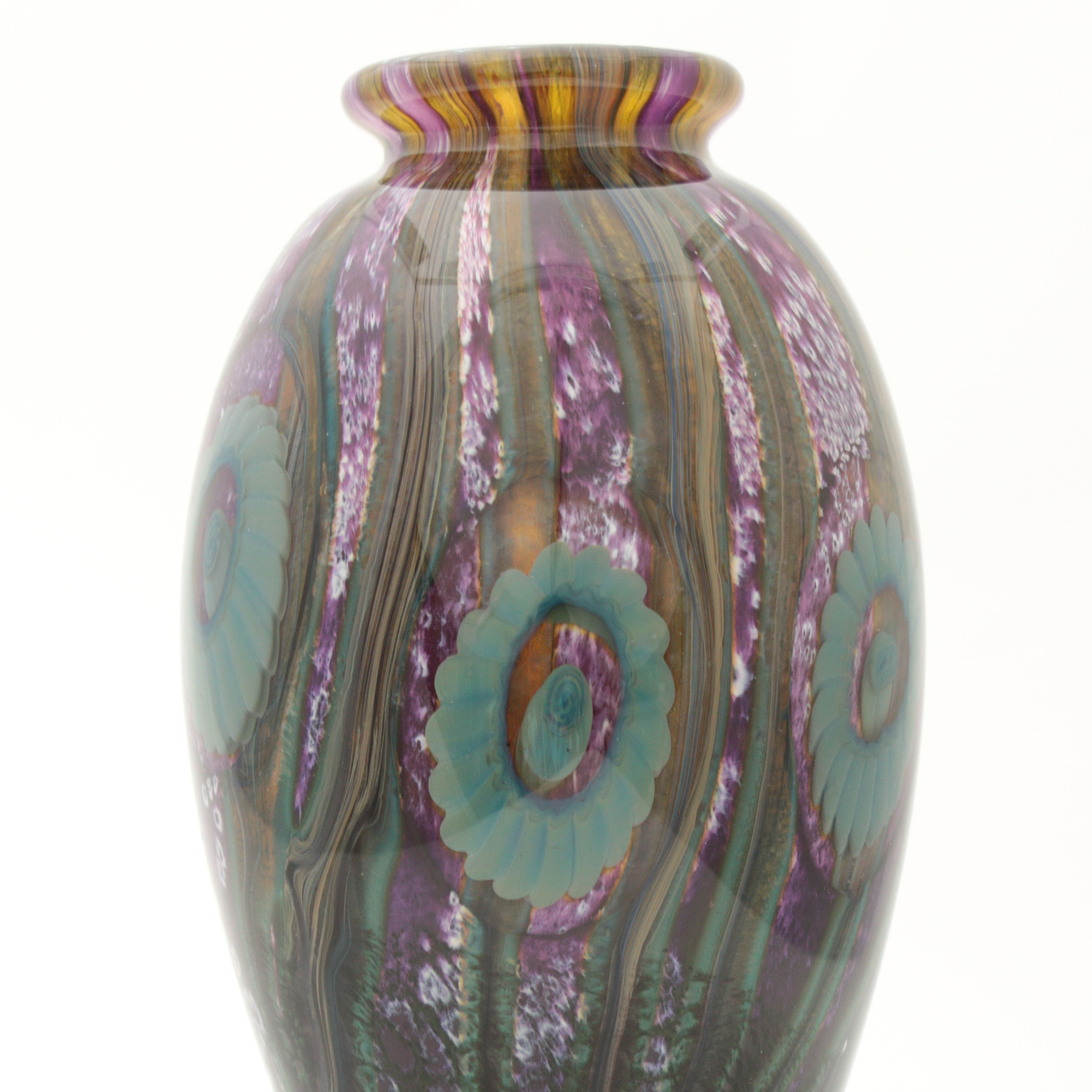 Robert Eickholt Hand Blown Art Glass Vase