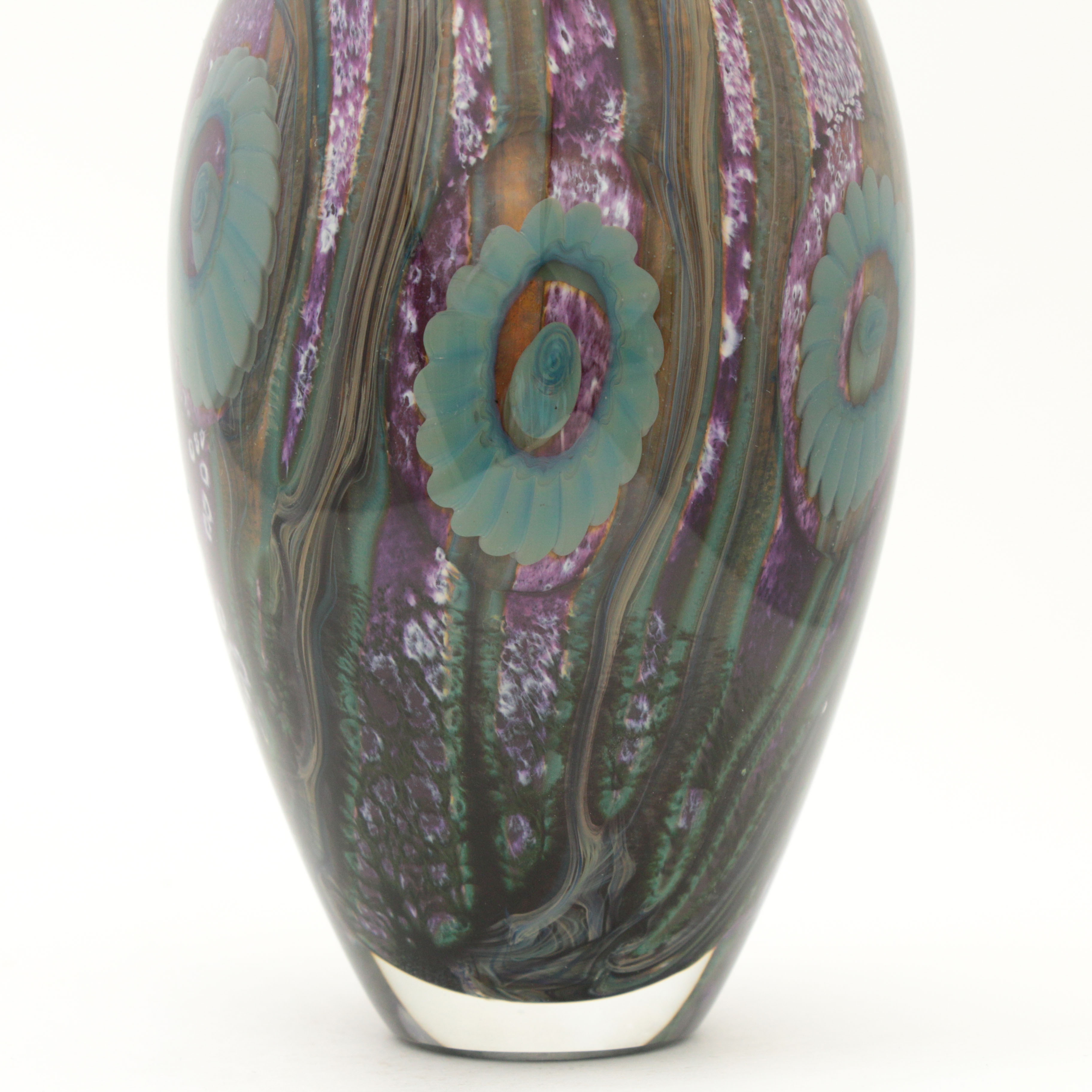 Robert Eickholt Hand Blown Art Glass Vase