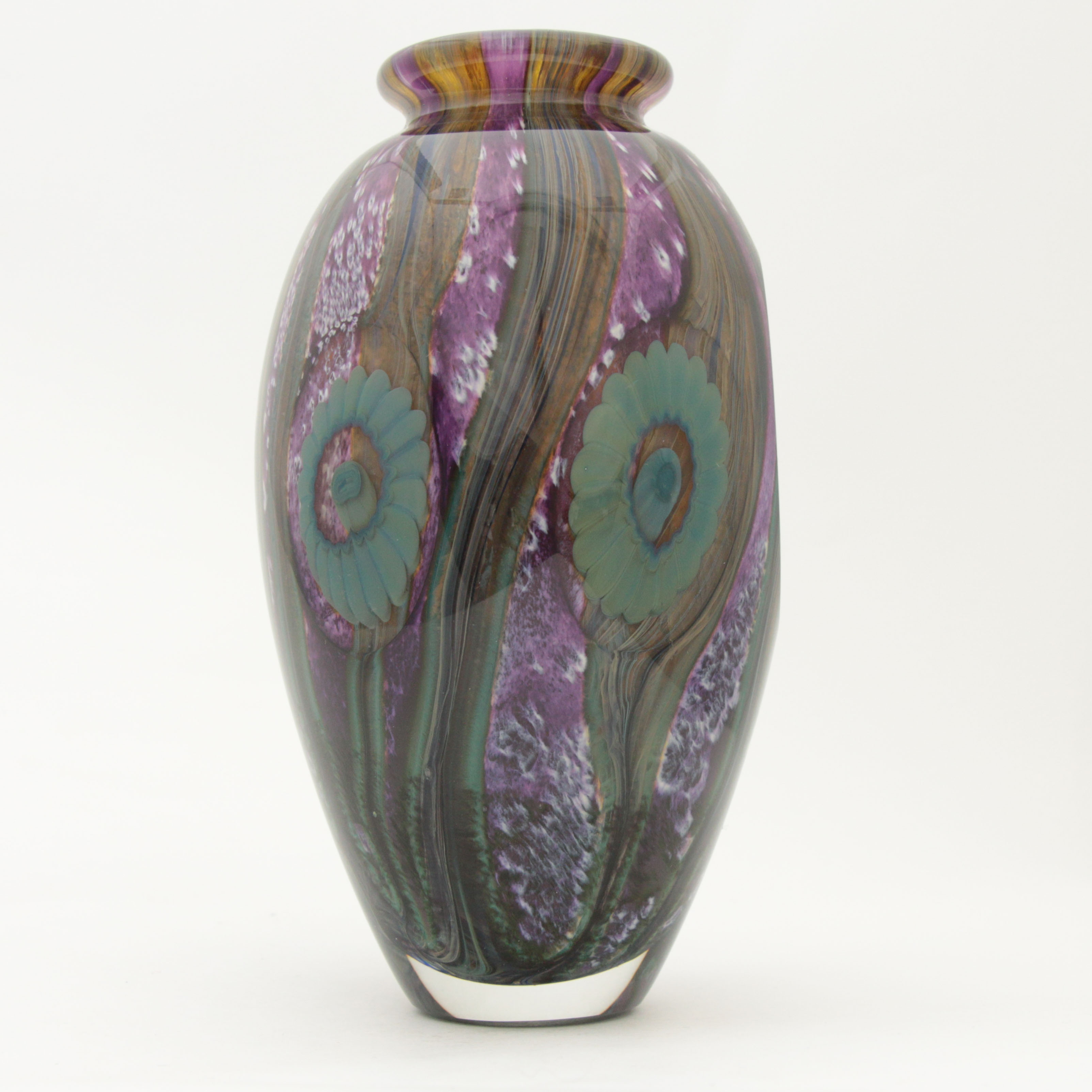 Robert Eickholt Hand Blown Art Glass Vase