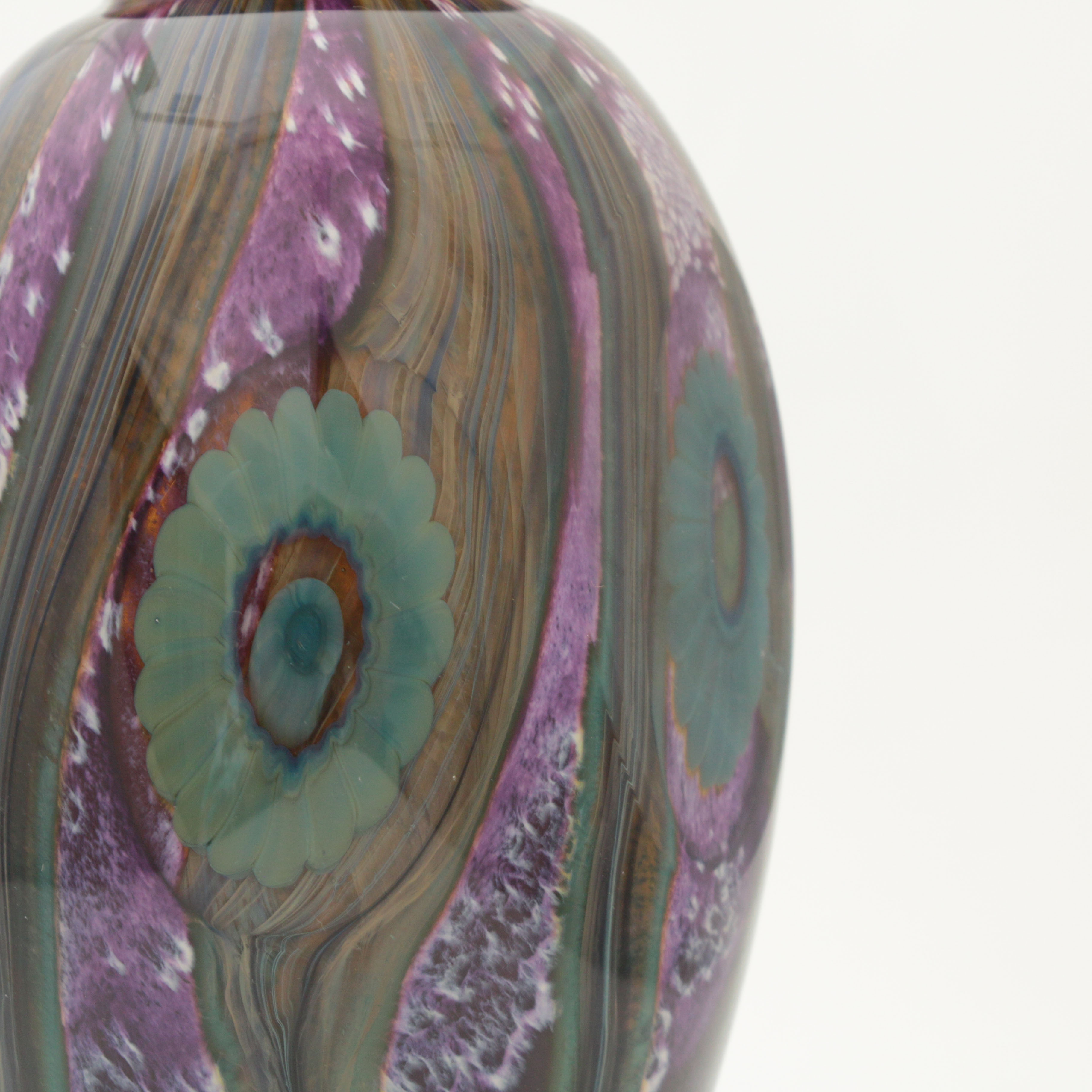 Robert Eickholt Hand Blown Art Glass Vase