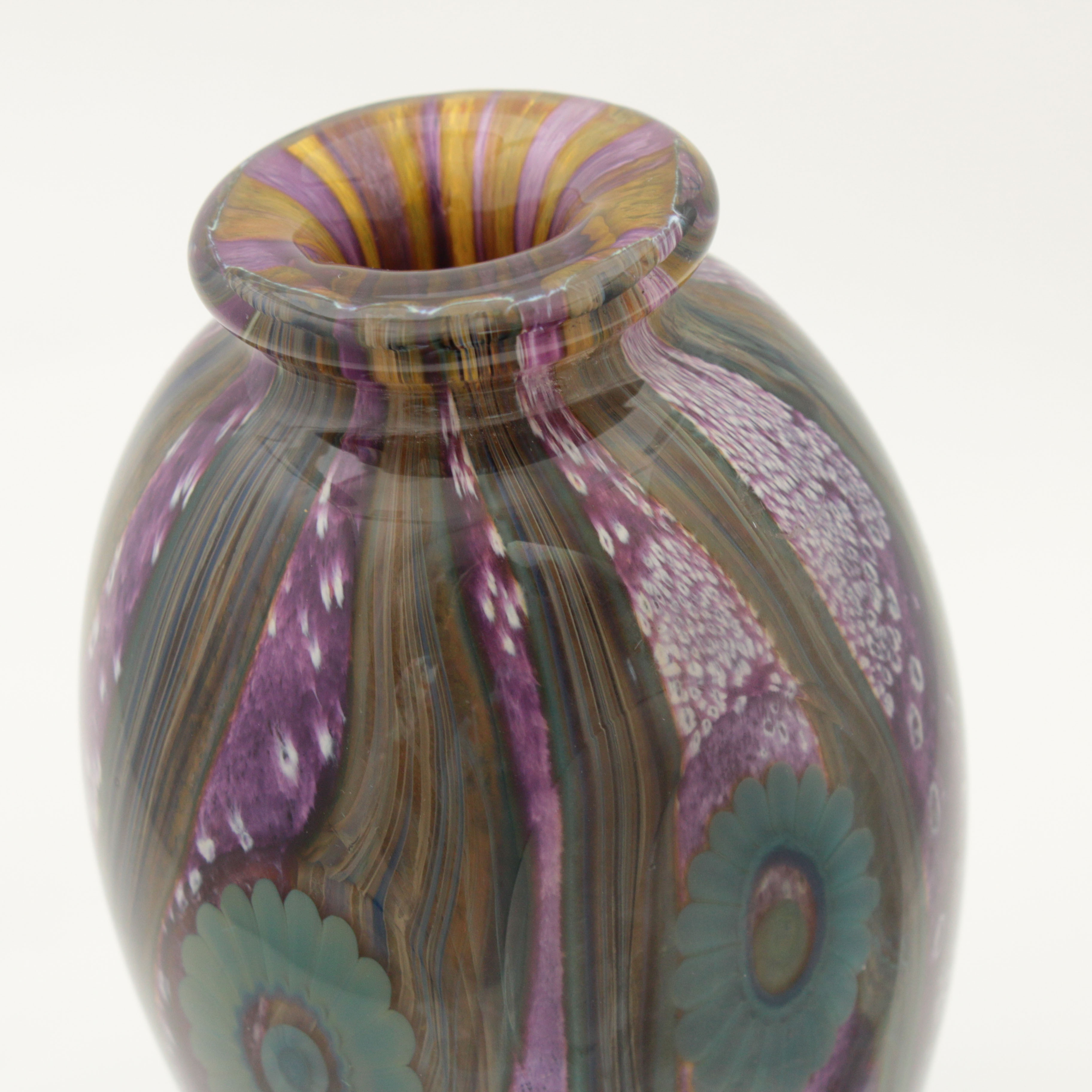 Robert Eickholt Hand Blown Art Glass Vase