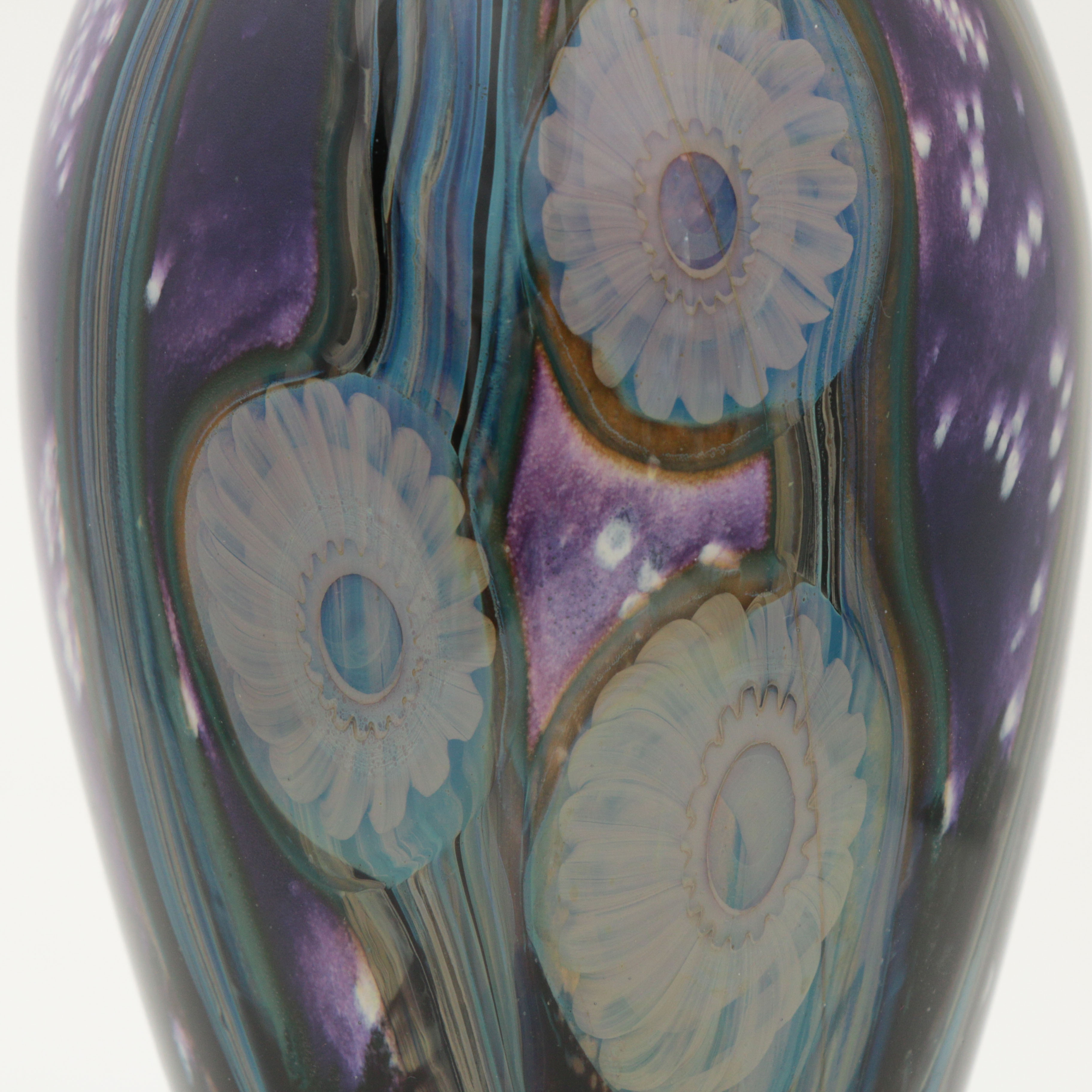 Robert Eickholt Hand Blown "Deep Sea" Art Glass Vase