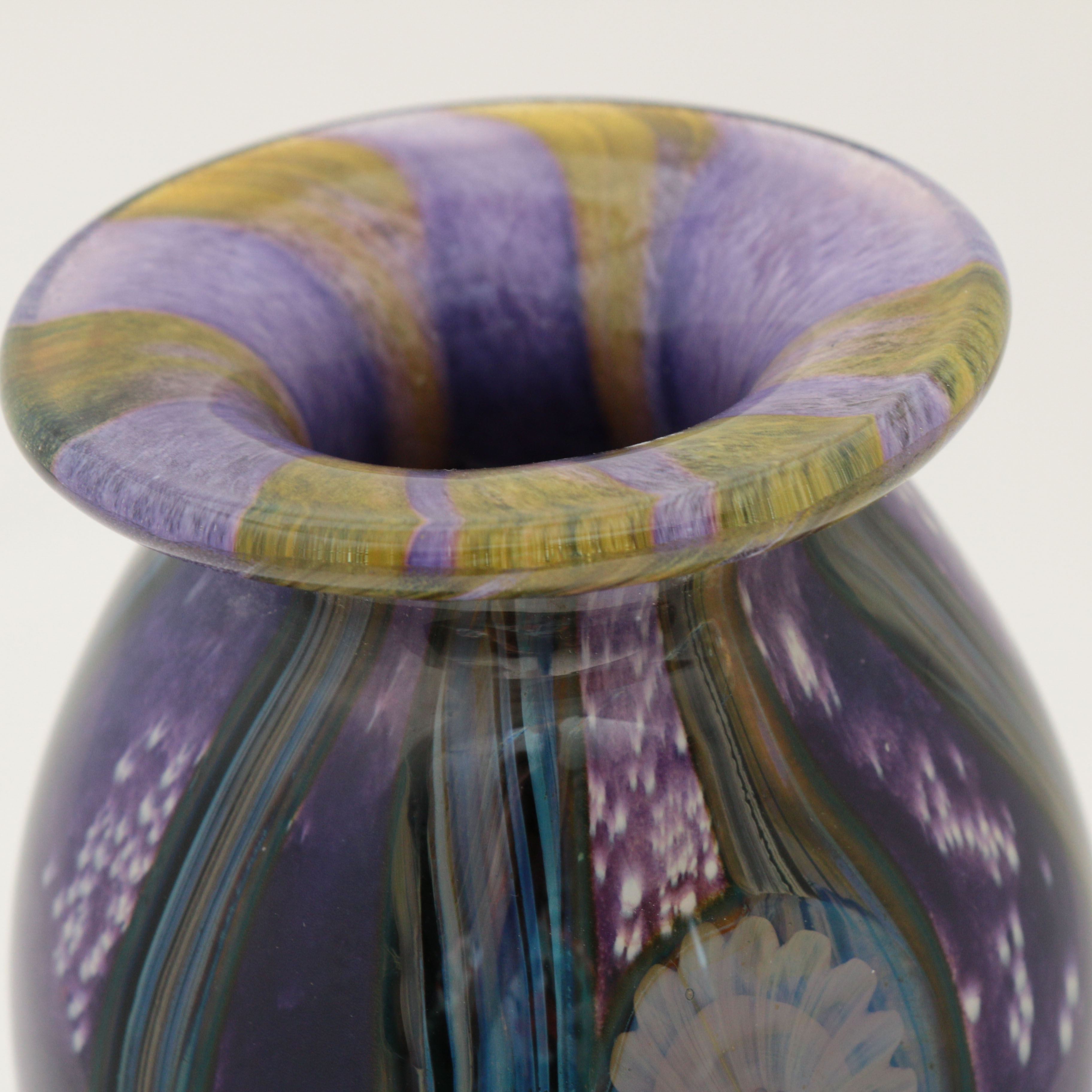 Robert Eickholt Hand Blown "Deep Sea" Art Glass Vase