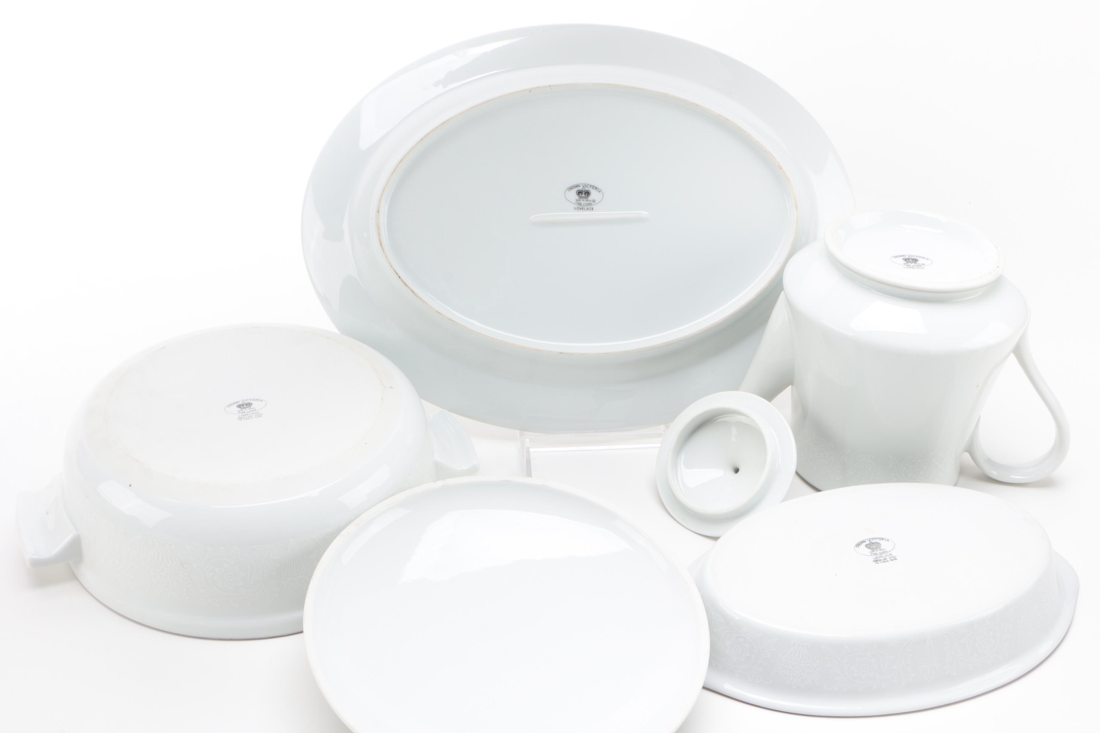 Crown Victoria "Lovelace" Bone China Dinner and Serveware