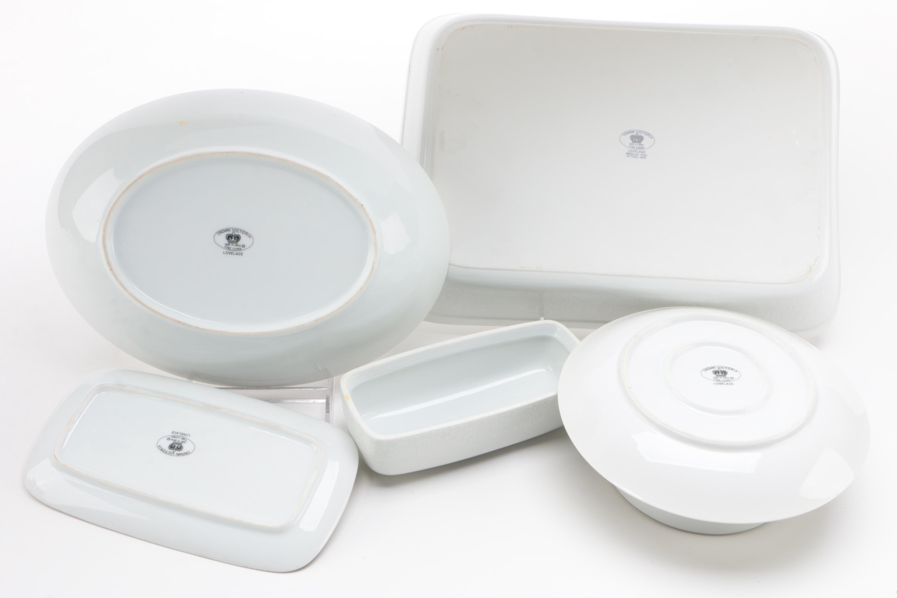 Crown Victoria "Lovelace" Bone China Dinner and Serveware