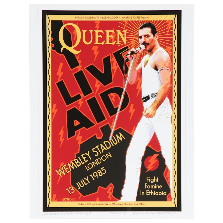 David Edward Byrd Giclée "Queen & Freddie Mercury at Live Aid London 1985"