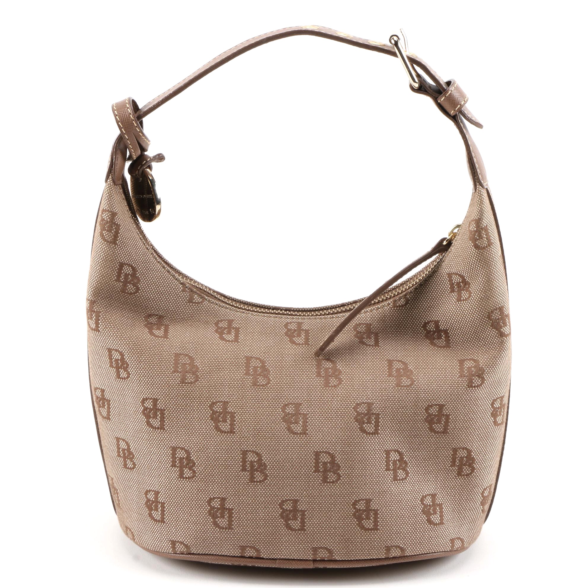 Dooney & Bourke Signature Jacquard  Shoulder Bag with Saffiano Leather Trim