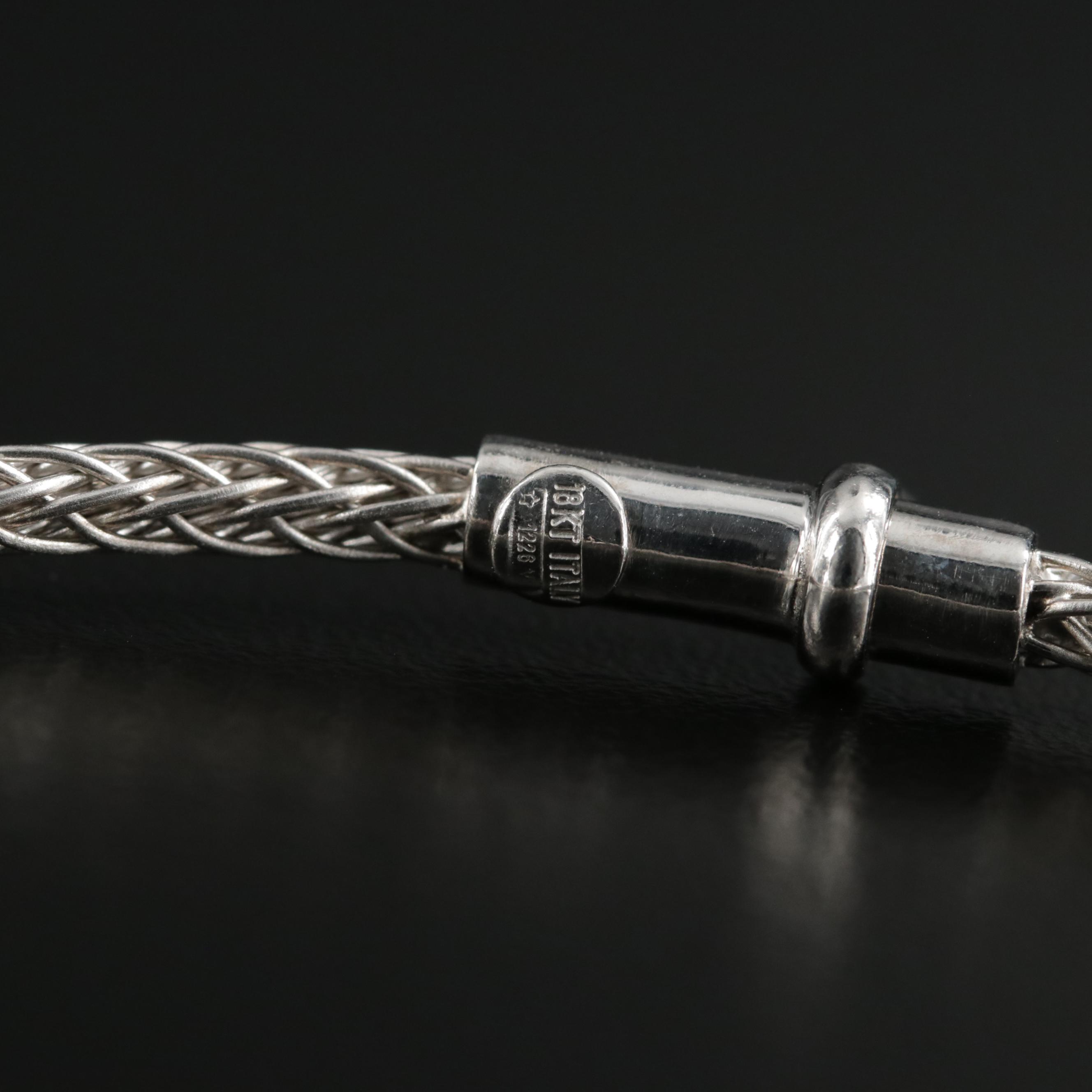 Roberto Coin 18K Gold Accented Spiga Two Station Diamond Bracelet