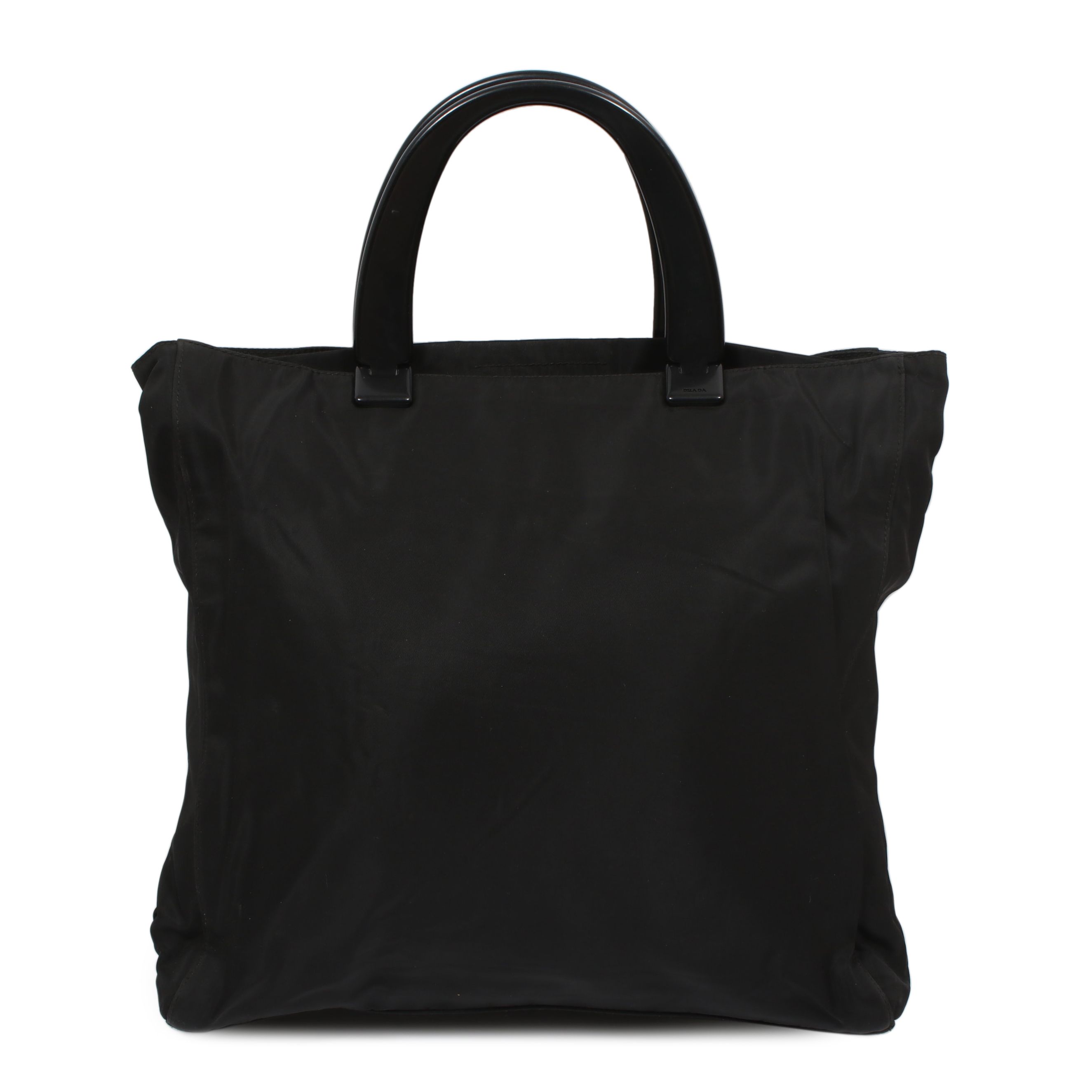 Prada Black Nylon Tote with Plastic Handles