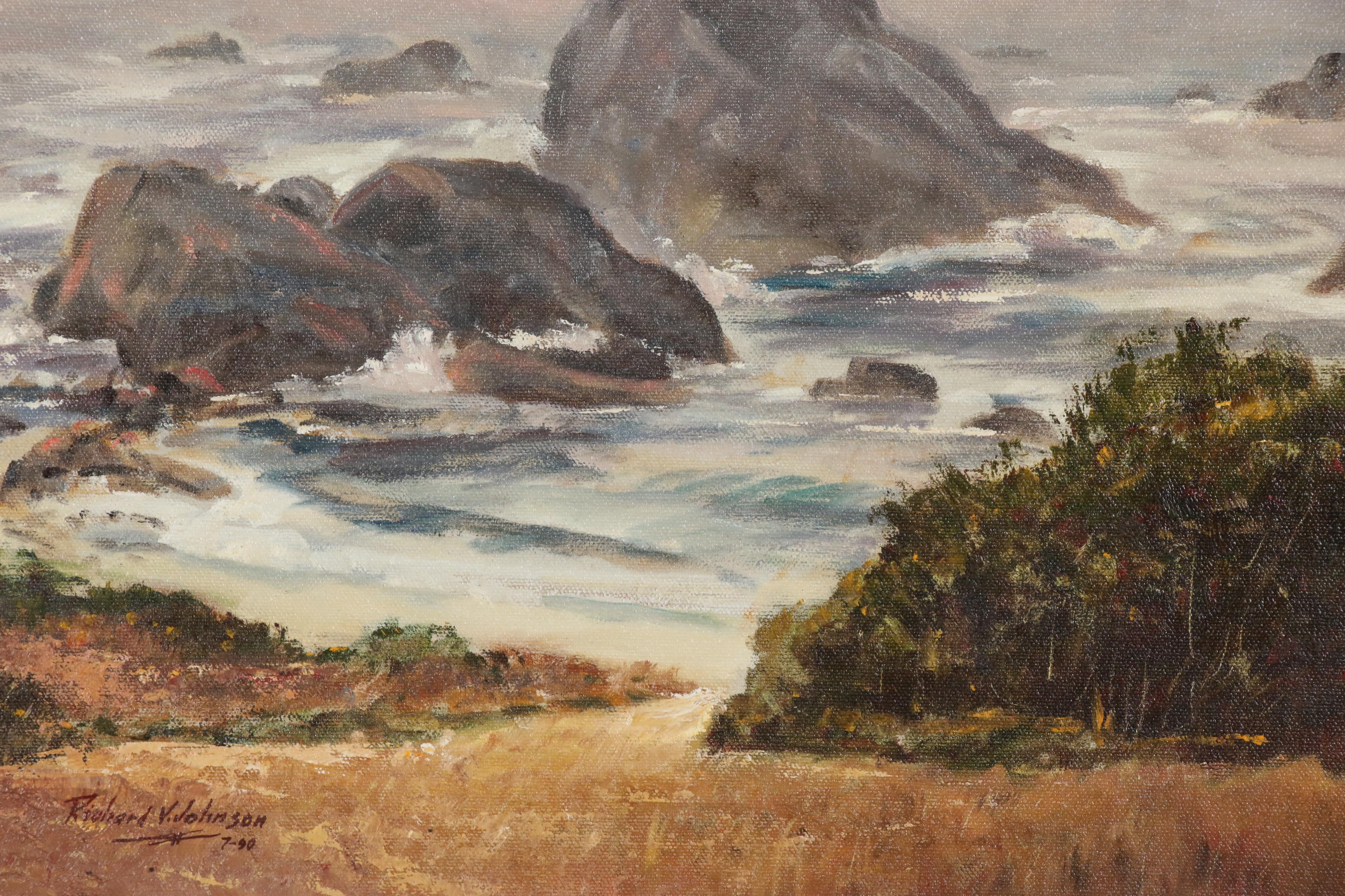 Richard V. Johnson Seascape Oil Painting, 1990