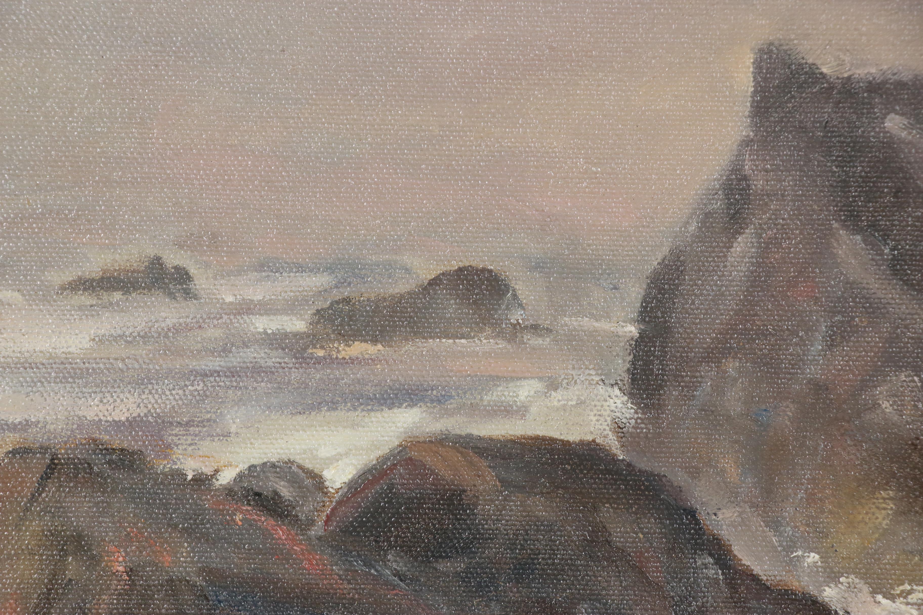 Richard V. Johnson Seascape Oil Painting, 1990