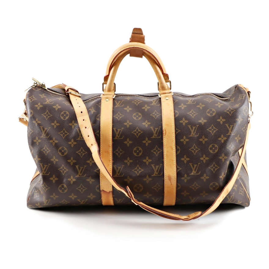Louis Vuitton Keepall Bandoulière 50 in Monogram Canvas and Vachetta Leather