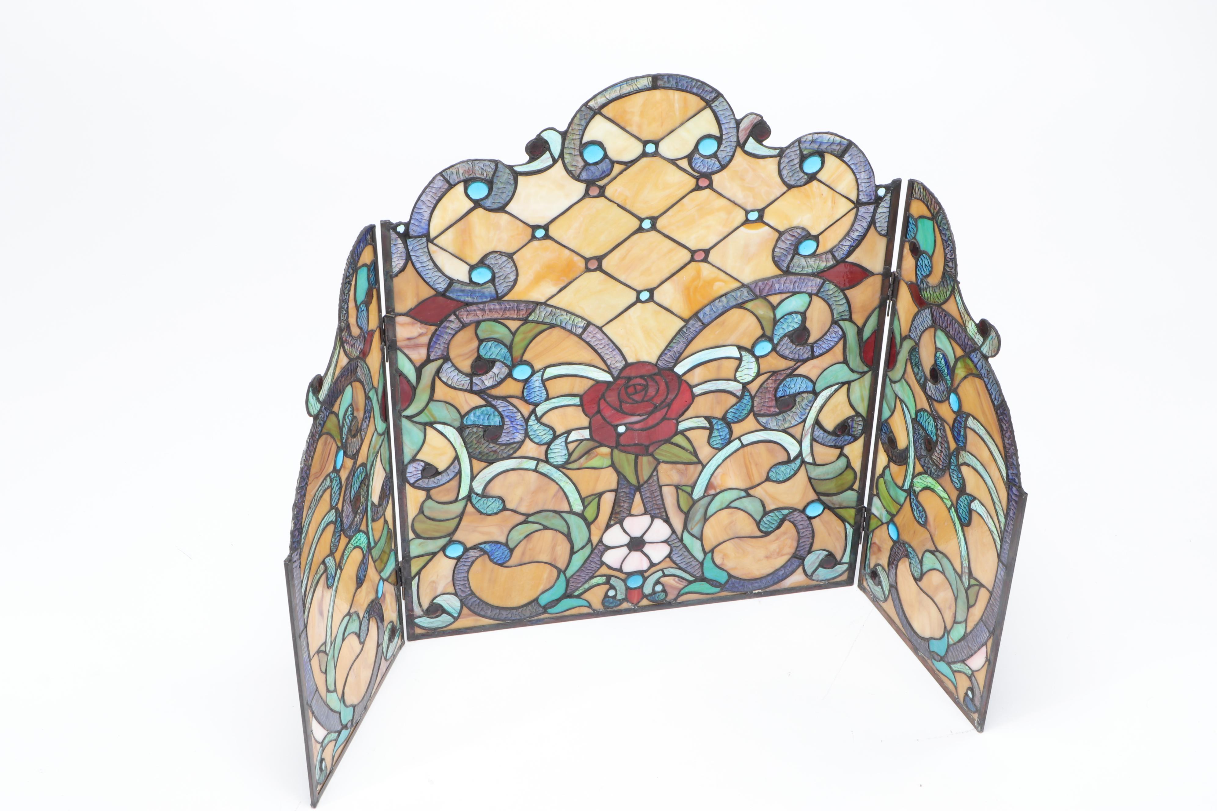 Stained Glass Fireplace Screen