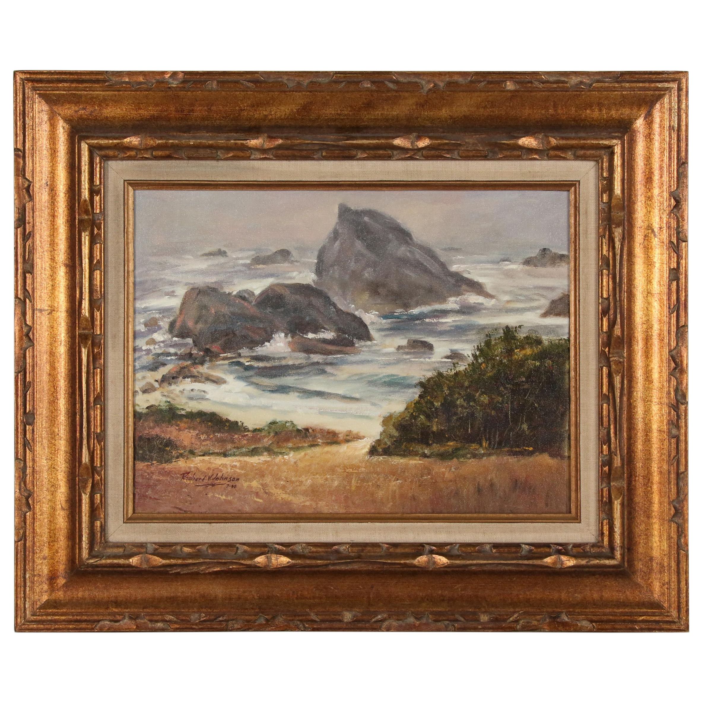 Richard V. Johnson Seascape Oil Painting, 1990