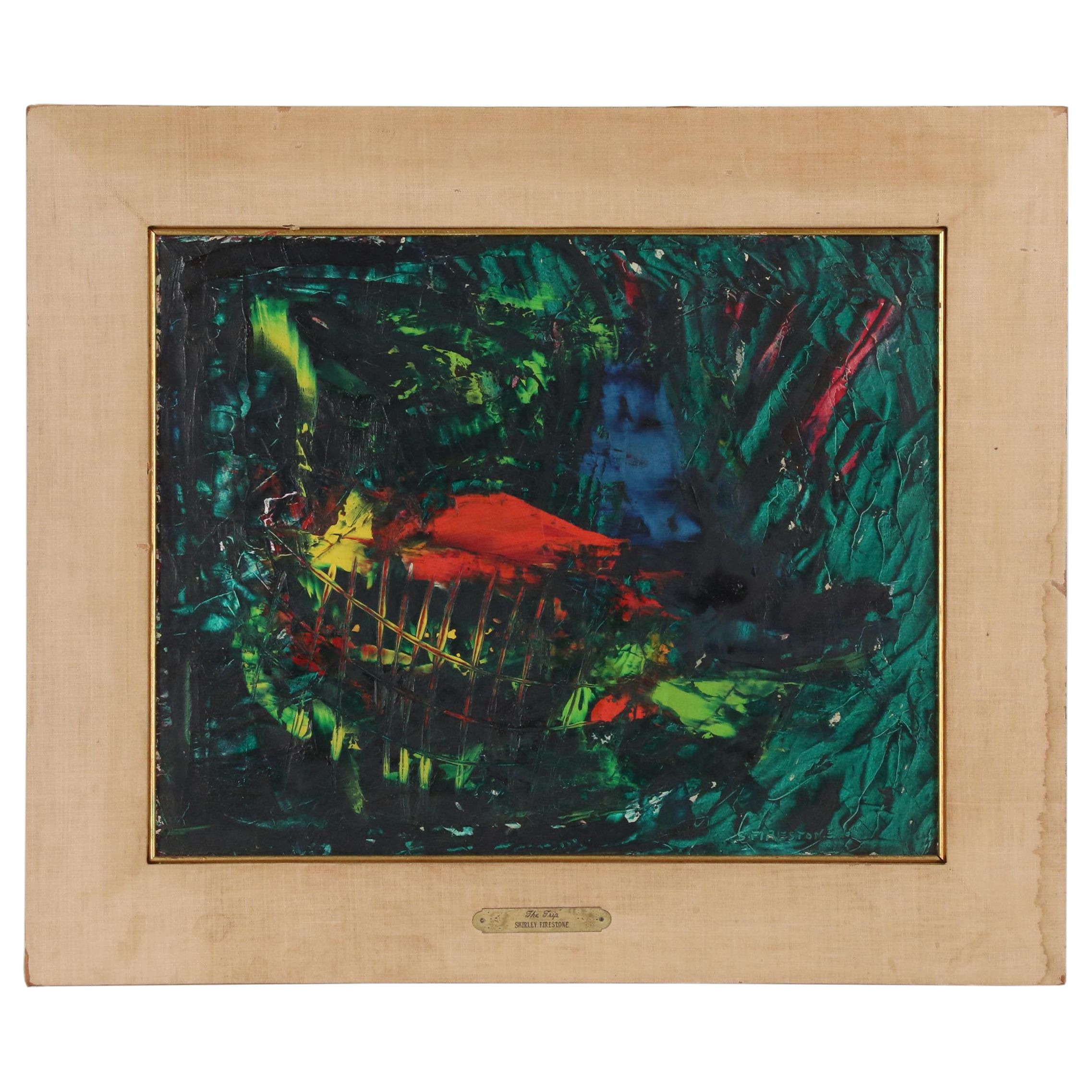 Shirely Firestone Abstract Oil Painting "The Trip", 1966