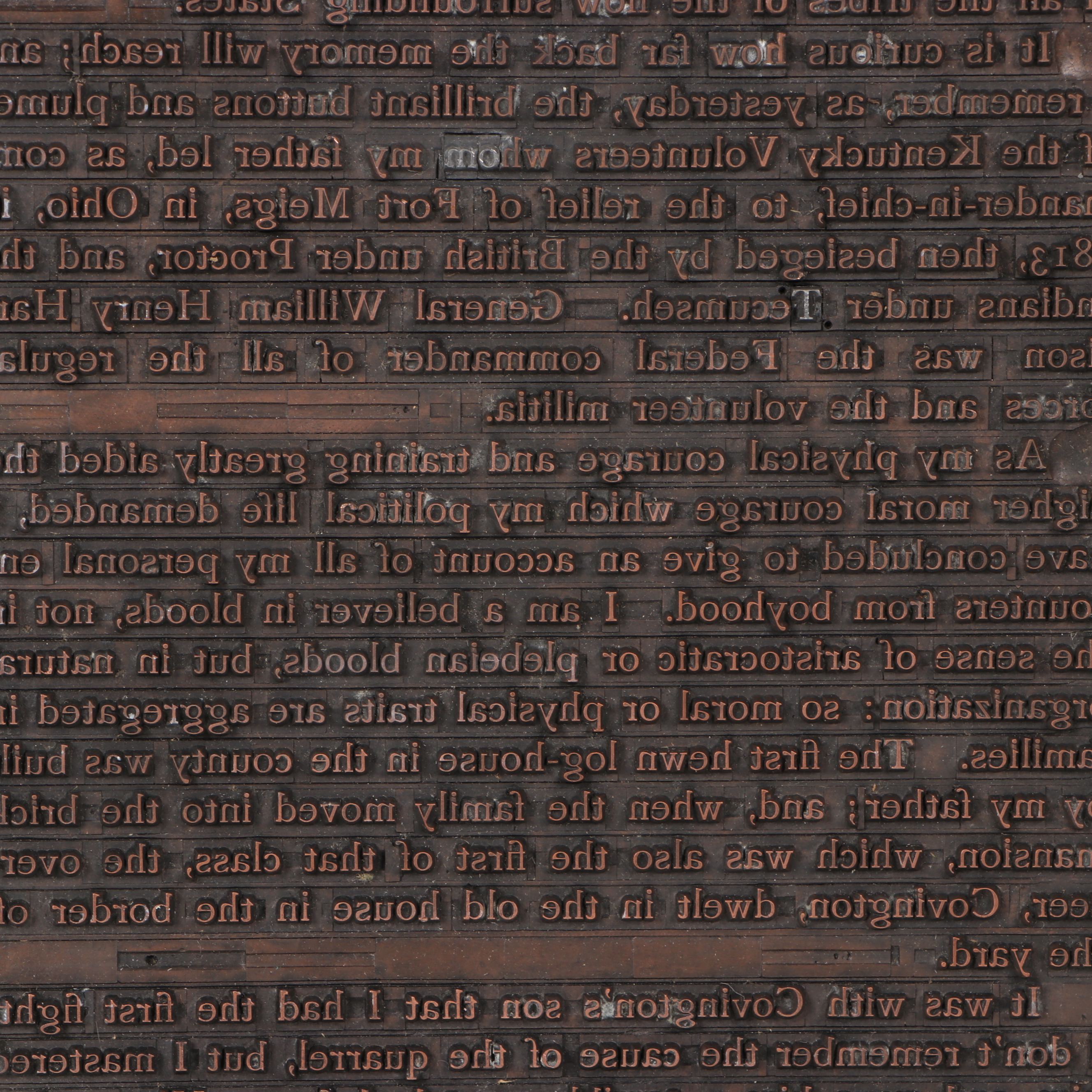 Metal Printing Plates for Book by Cassius Marcellus Clay