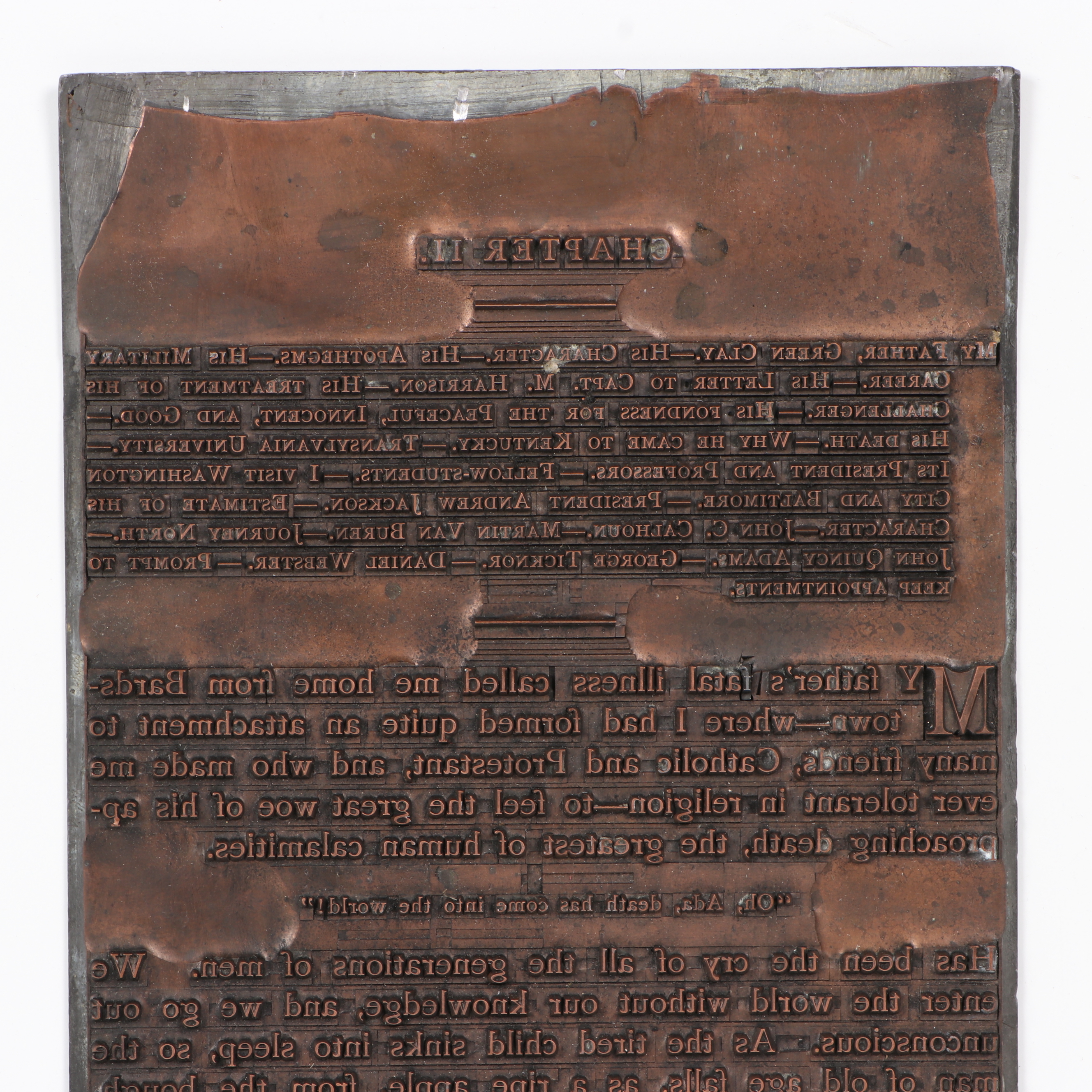 Metal Printing Plates for Book by Cassius Marcellus Clay