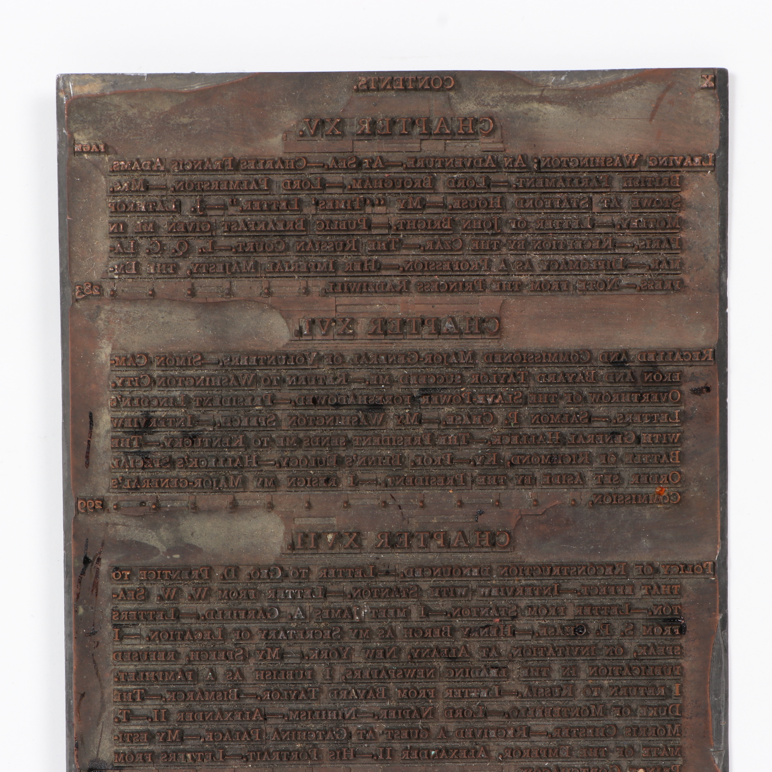 Metal Printing Plates for Book by Cassius Marcellus Clay