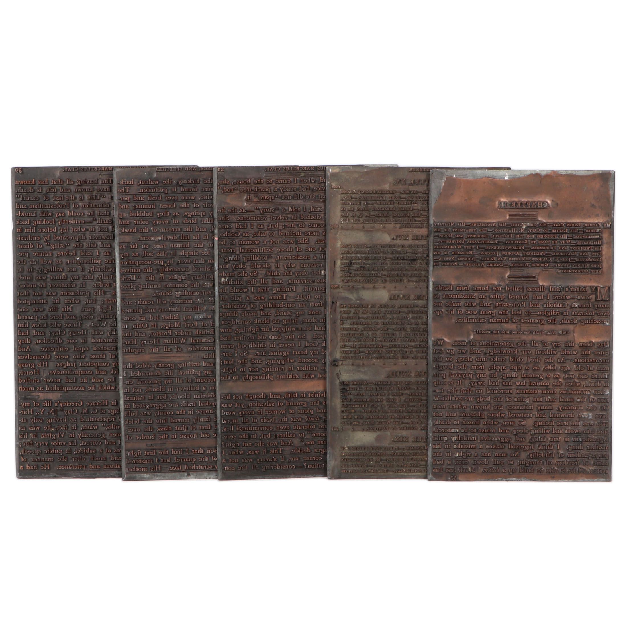 Metal Printing Plates for Book by Cassius Marcellus Clay