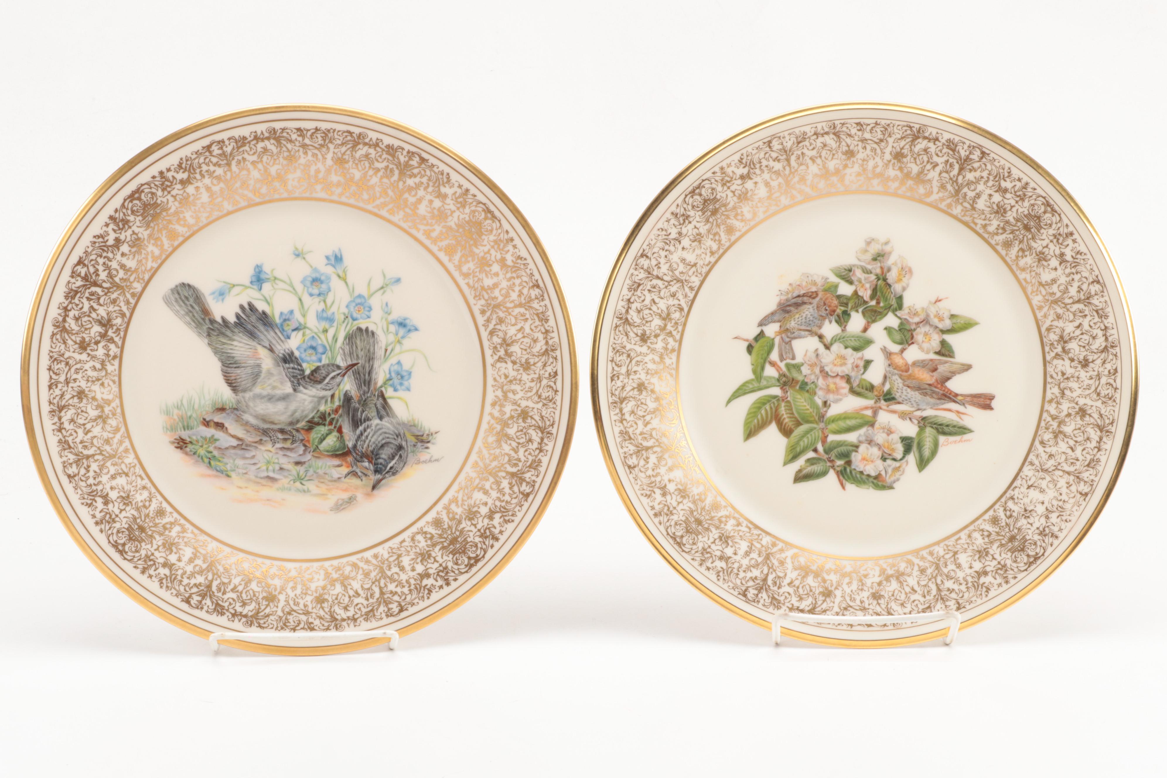 Lenox Limited Edition "Boehm Birds" Dinner Plates, 1970 and 1978