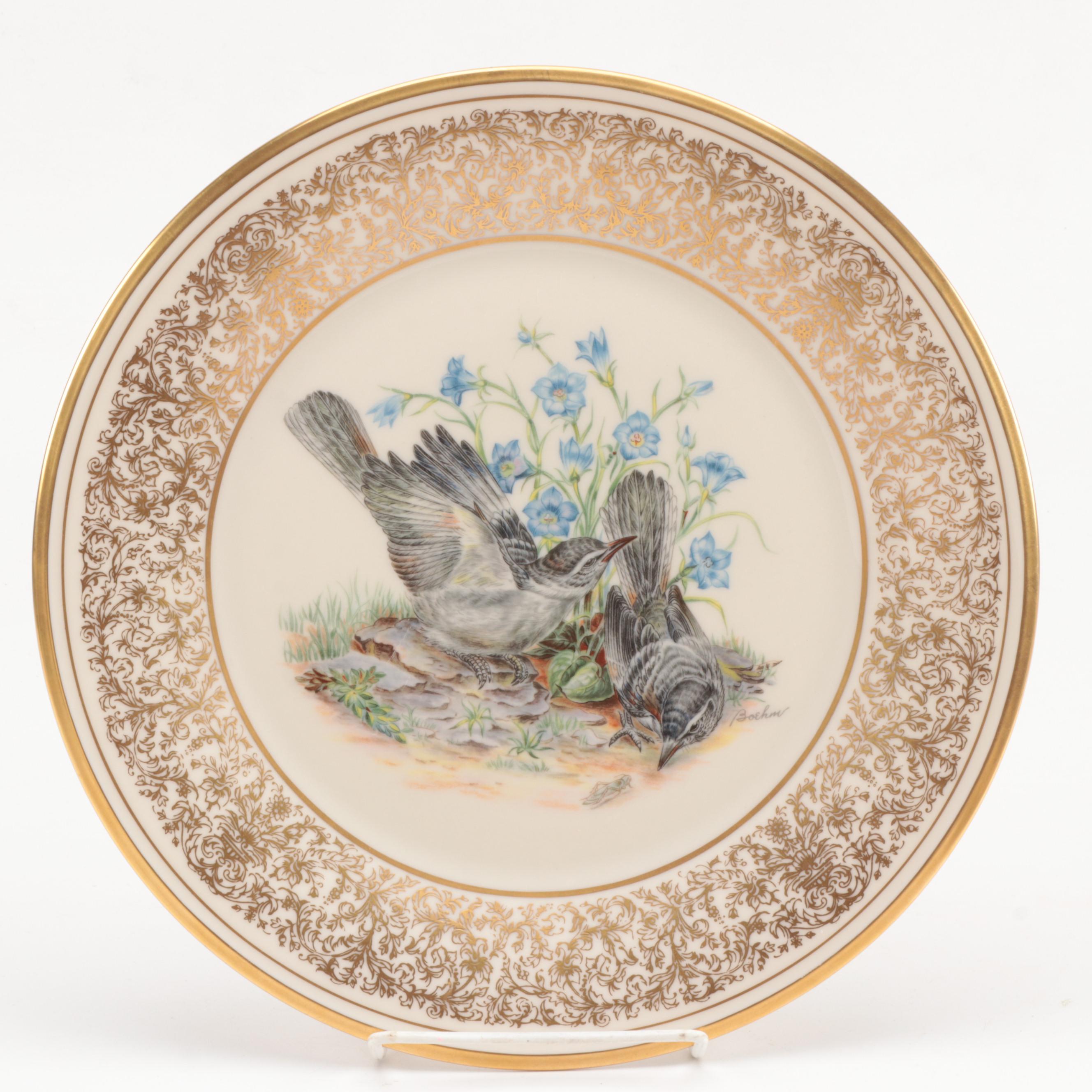 Lenox Limited Edition "Boehm Birds" Dinner Plates, 1970 and 1978
