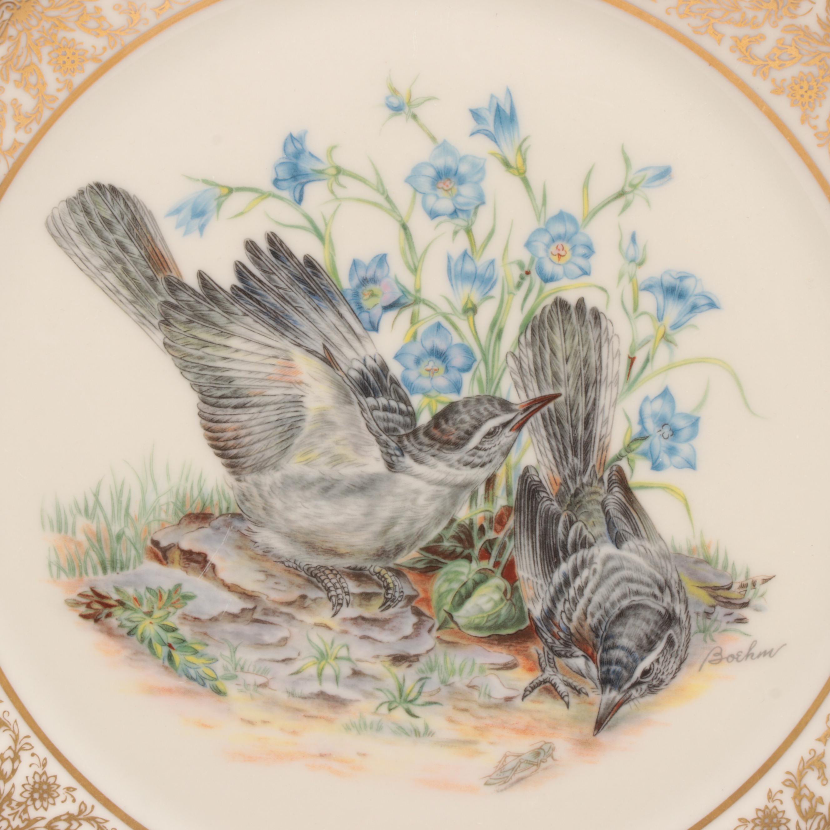 Lenox Limited Edition "Boehm Birds" Dinner Plates, 1970 and 1978