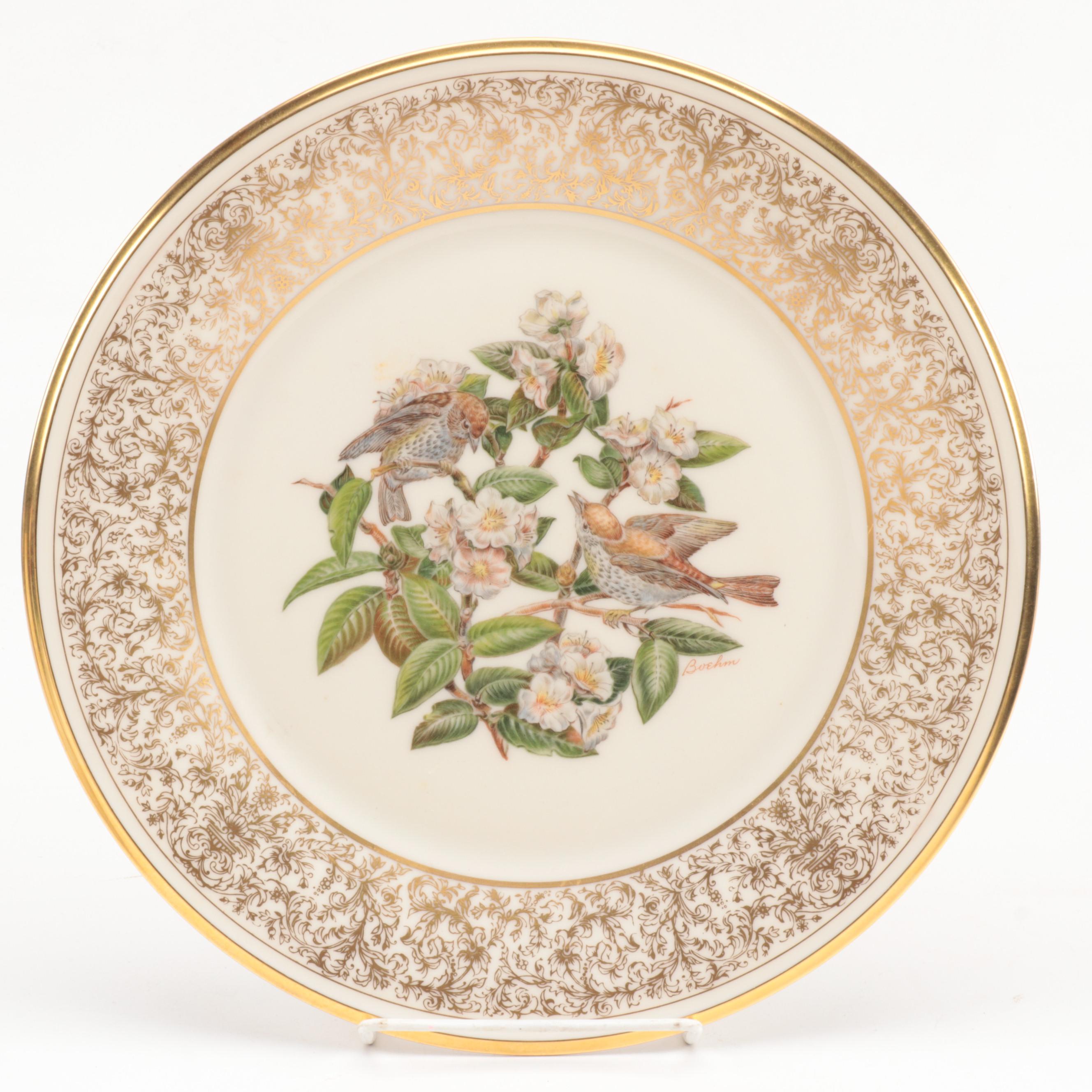 Lenox Limited Edition "Boehm Birds" Dinner Plates, 1970 and 1978
