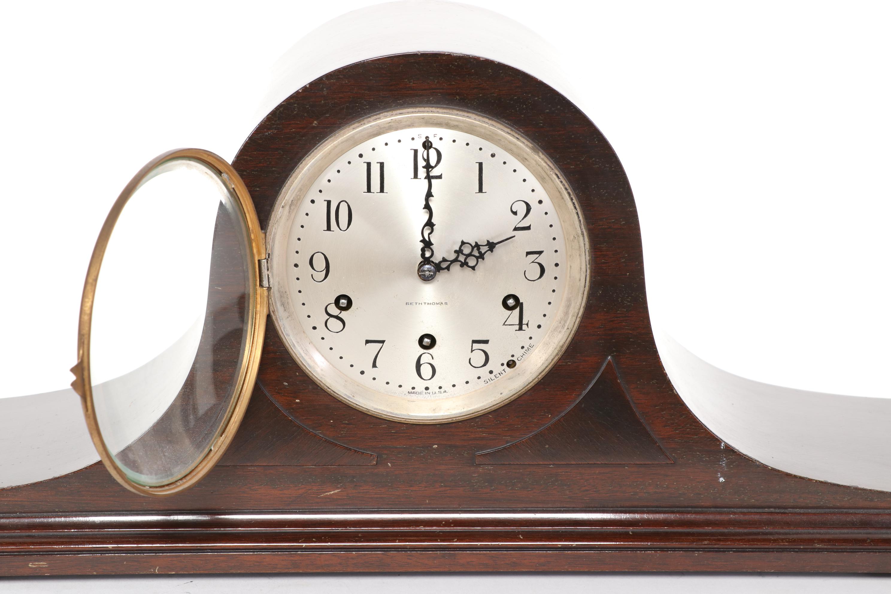 Seth Thomas Tambour Mantel Clock, circa 1920