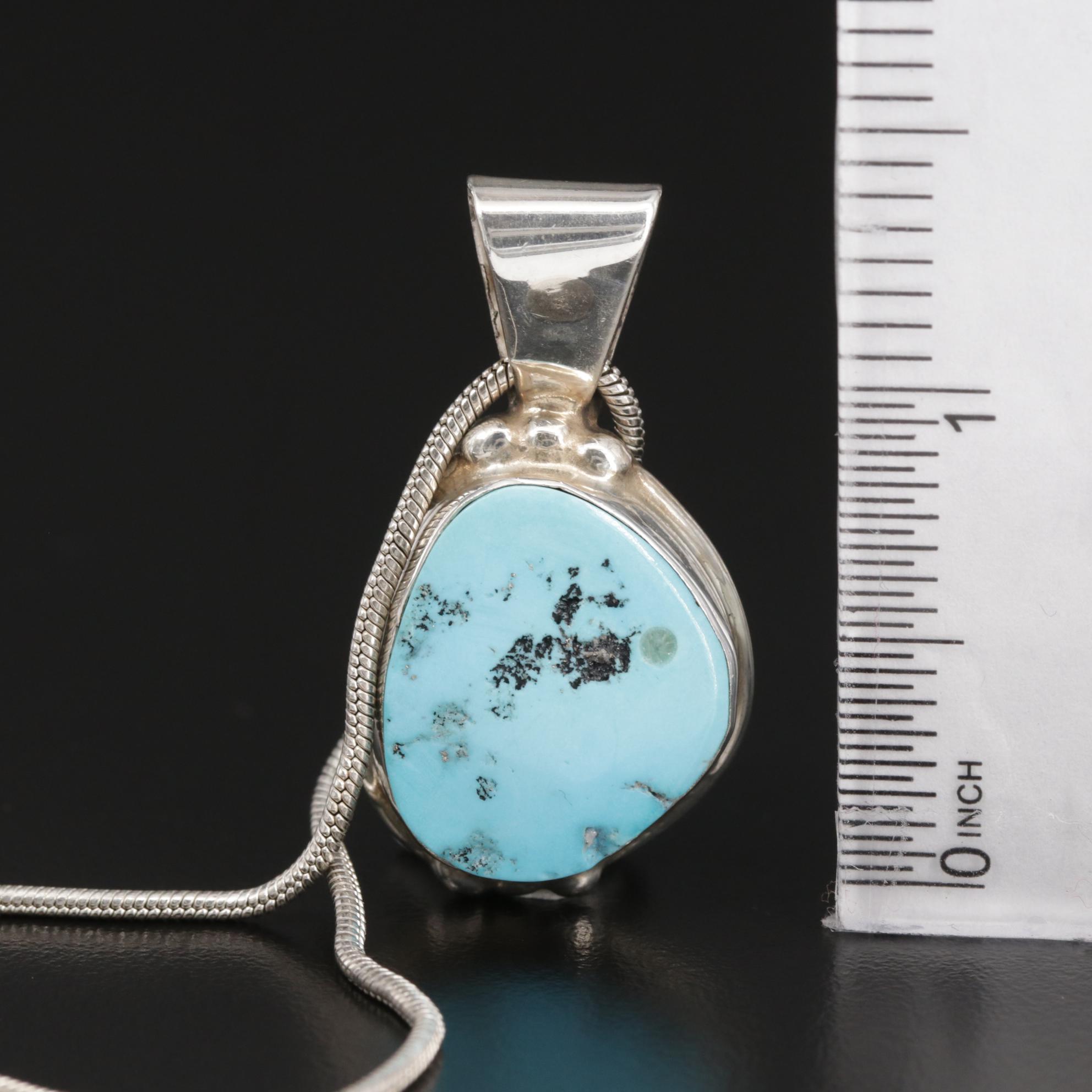 Jack Whittaker Navajo Diné Turquoise Ring and Signed Southwestern Style Necklace