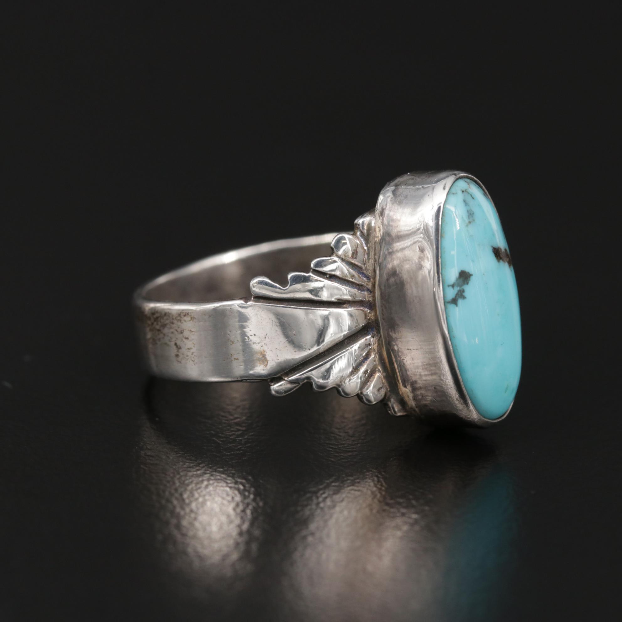 Jack Whittaker Navajo Diné Turquoise Ring and Signed Southwestern Style Necklace