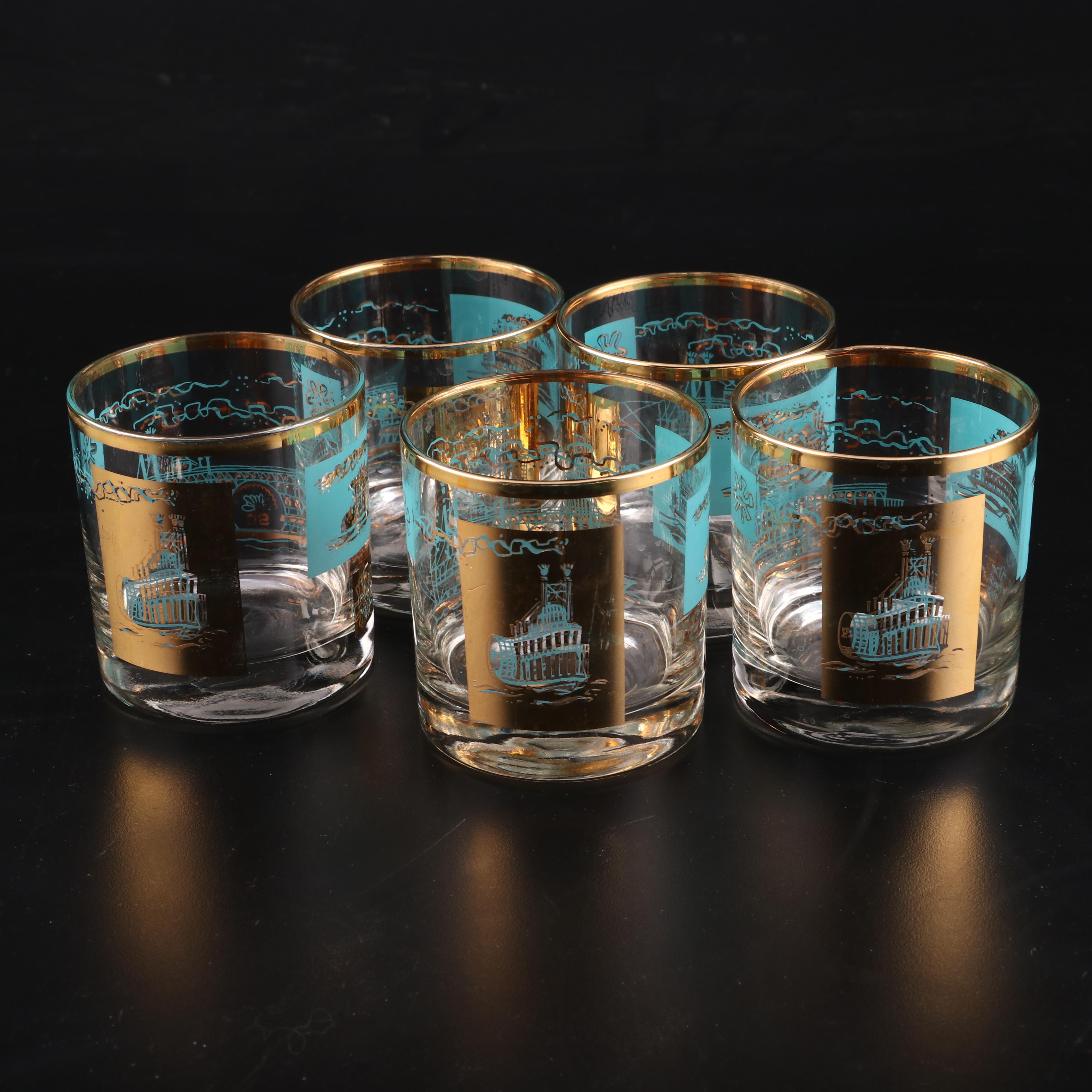 Libbey Glass Steamboat Tumblers and Cocktail Glasses, Mid20th Century EBTH