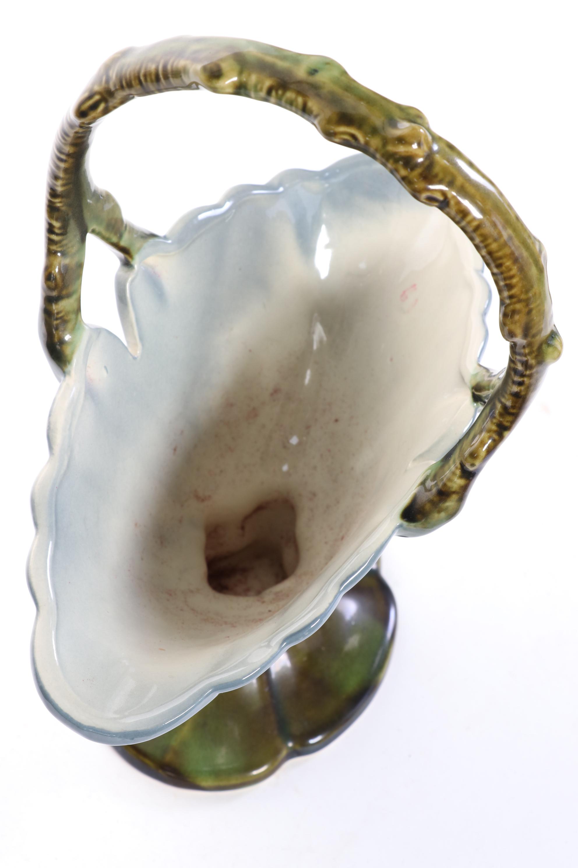 Hull Art Pottery "Woodland" Candle Holders and Basket Vase, 1950s