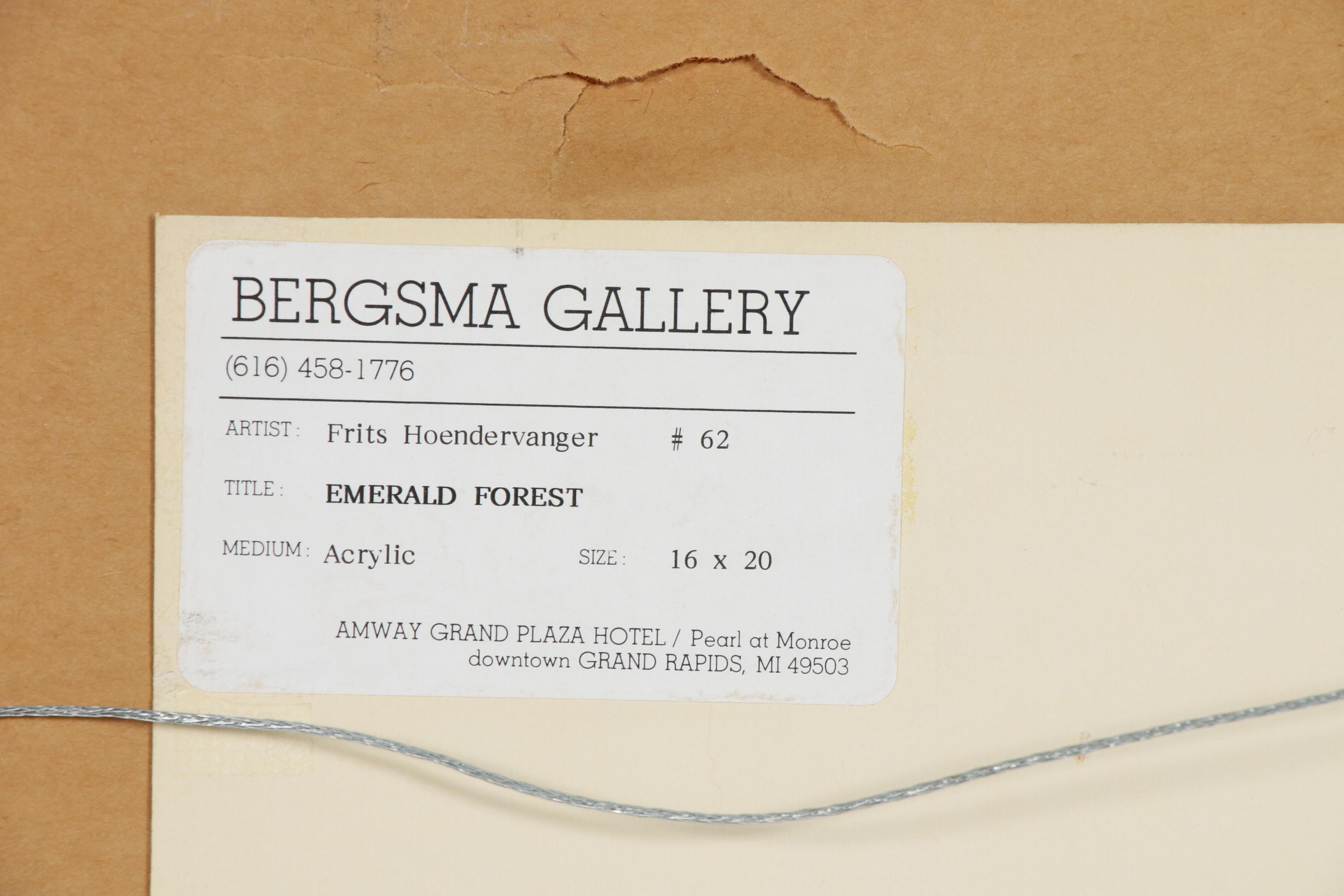 Frits Hoendervanger Acrylic Painting "Emerald Forest"