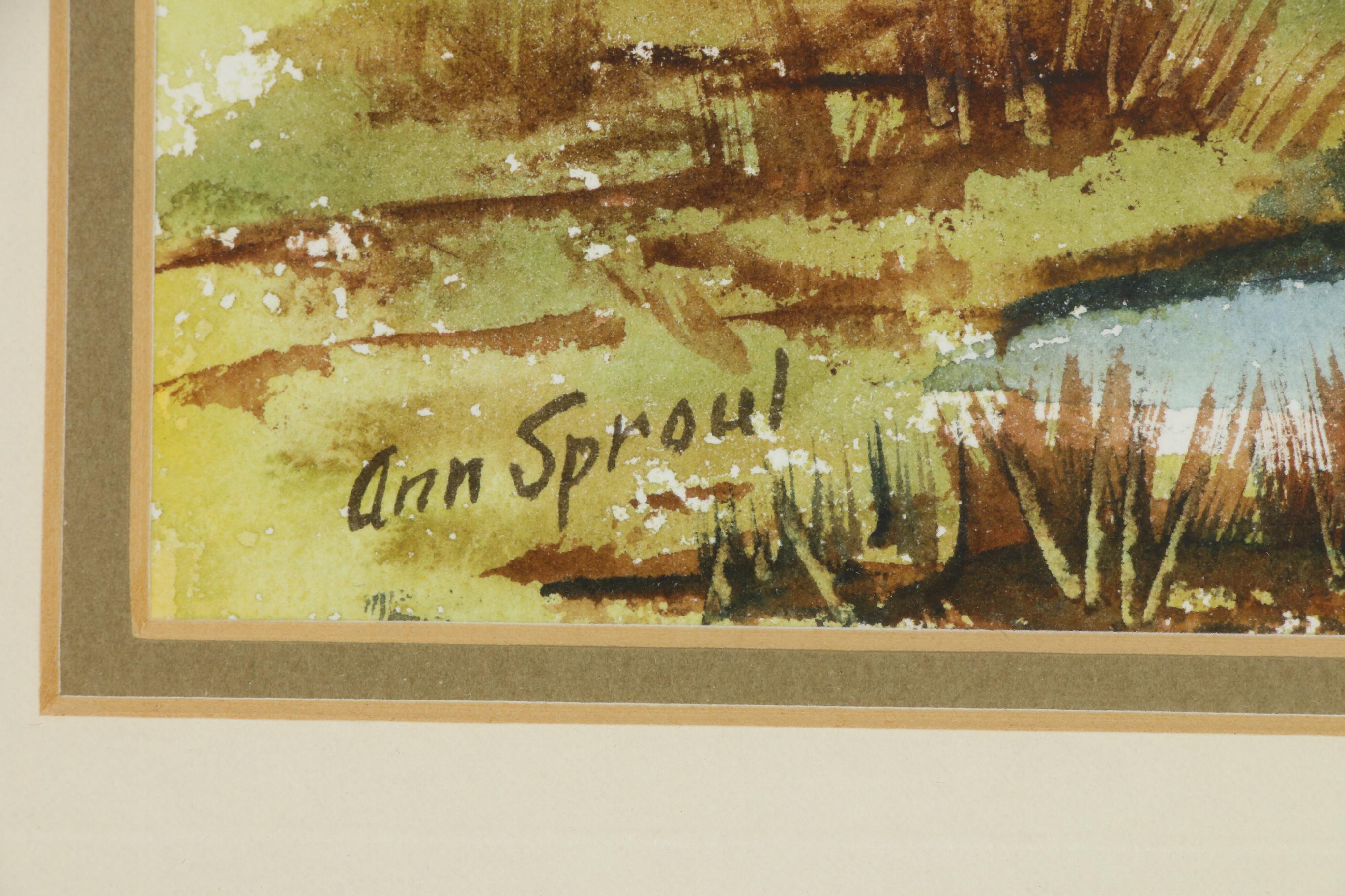 Ann Sproul Watercolor Painting "Elk Mountain Range"