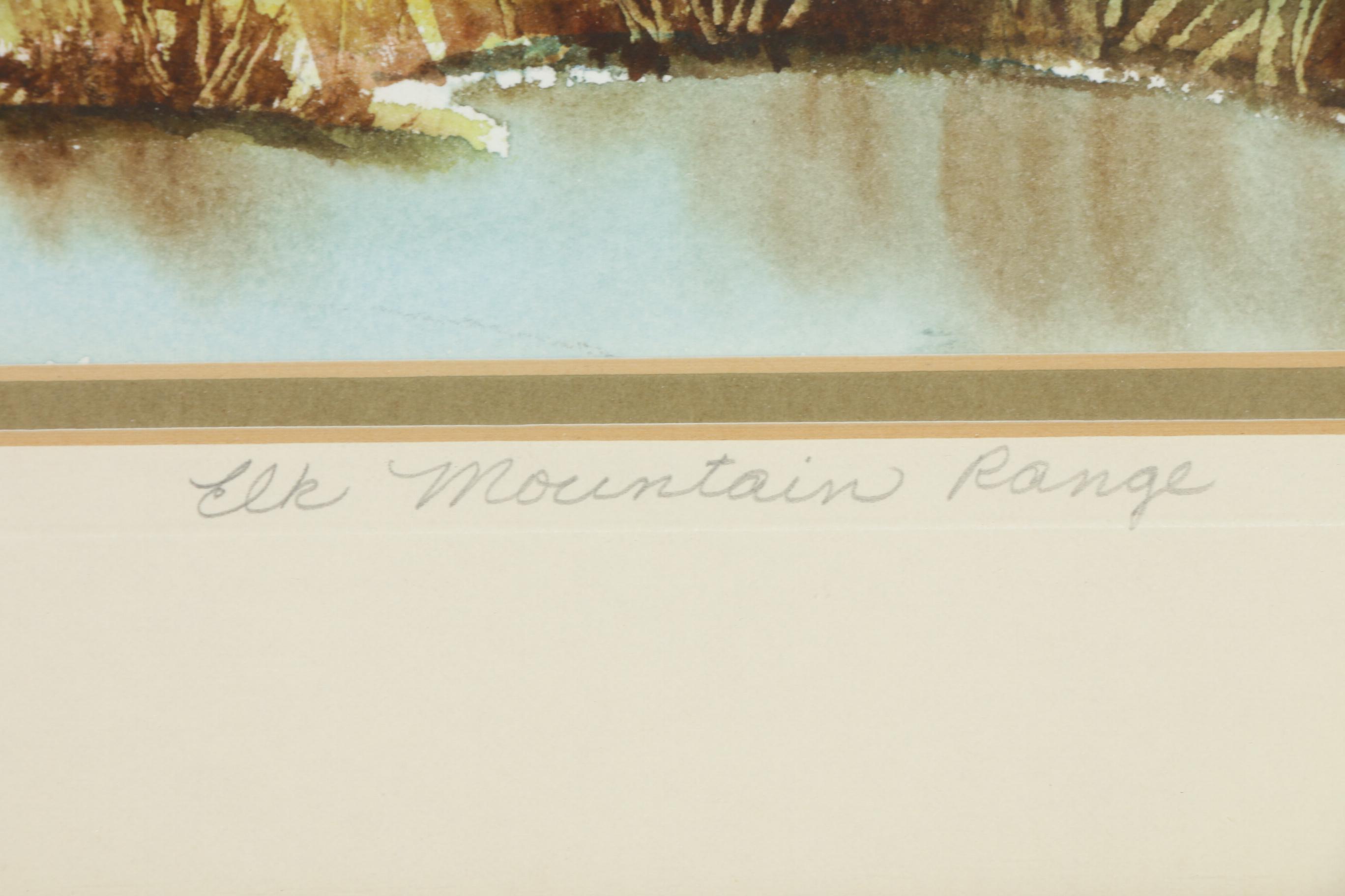 Ann Sproul Watercolor Painting "Elk Mountain Range"