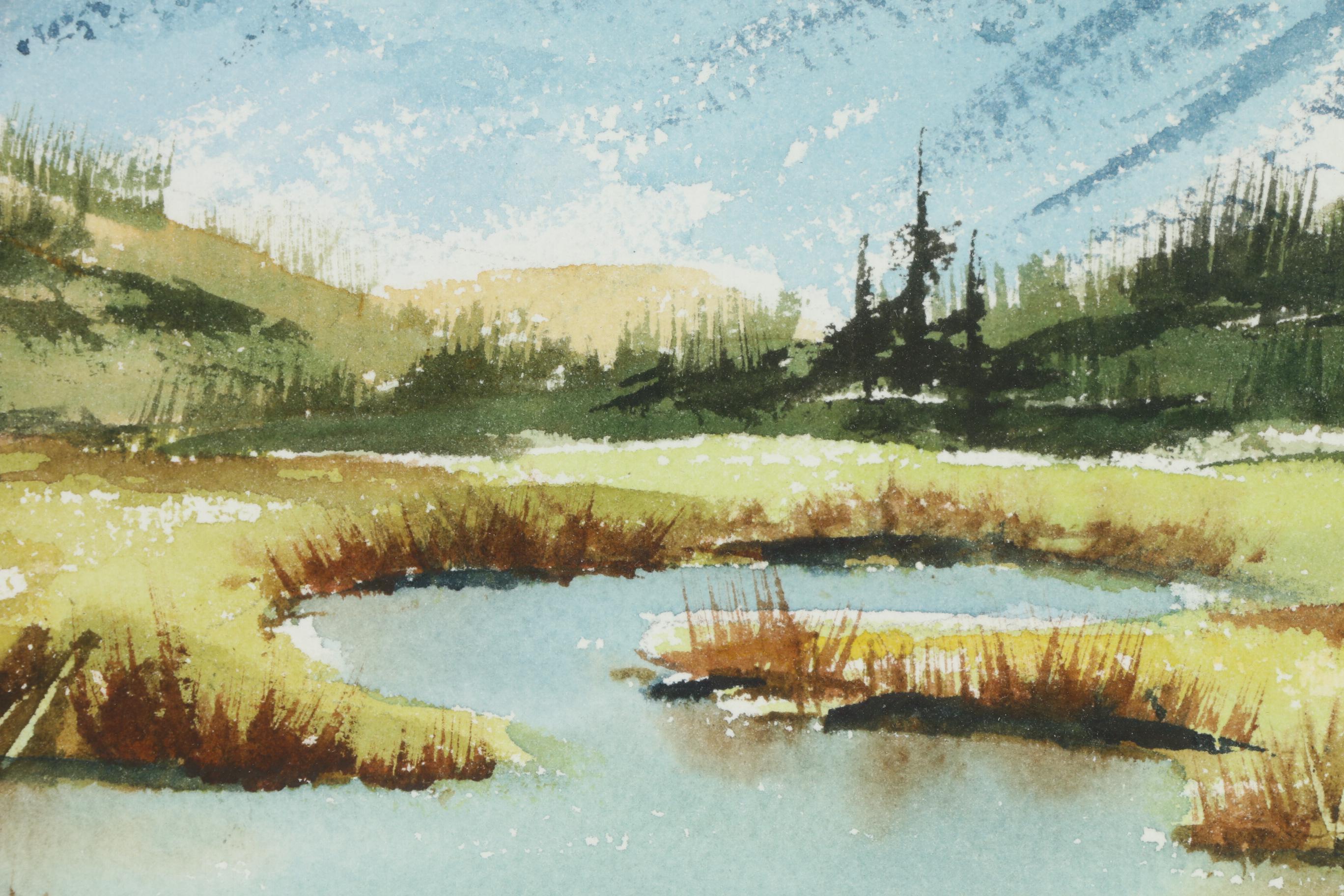 Ann Sproul Watercolor Painting "Elk Mountain Range"