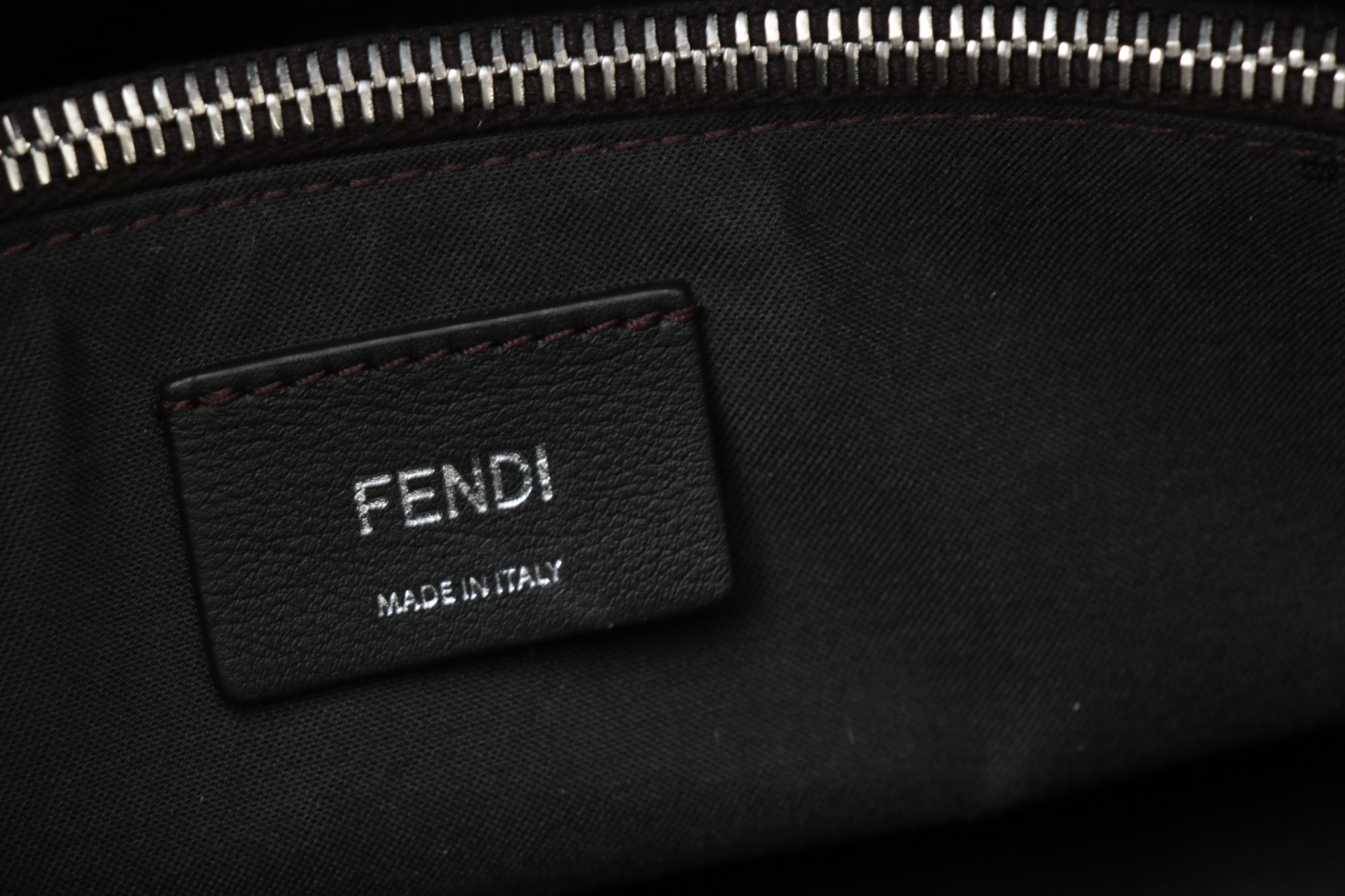 Fendi By the Way Navy Grained Leather Two-Way Bag with Multicolor Pyramid Studs