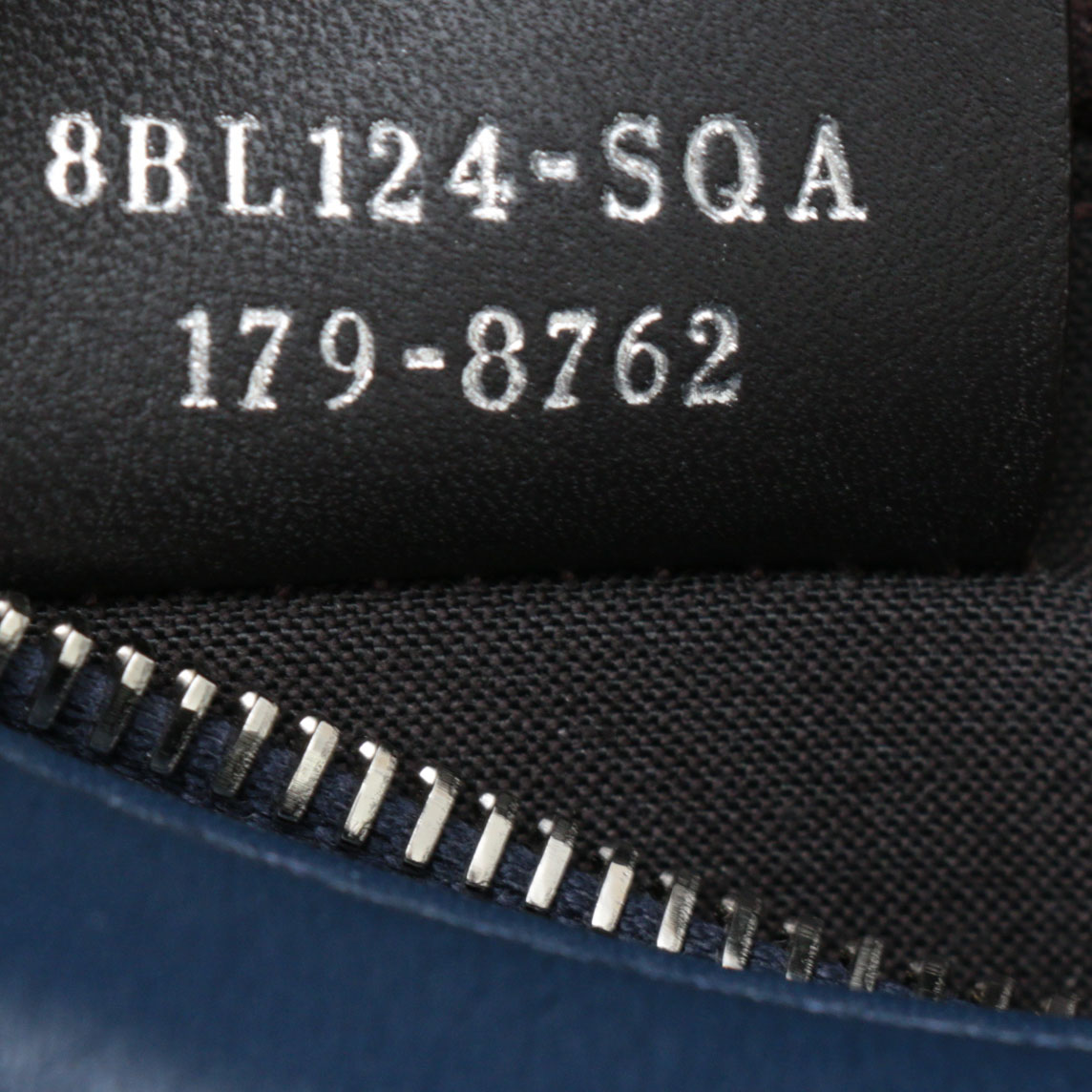 Fendi By the Way Navy Grained Leather Two-Way Bag with Multicolor Pyramid Studs