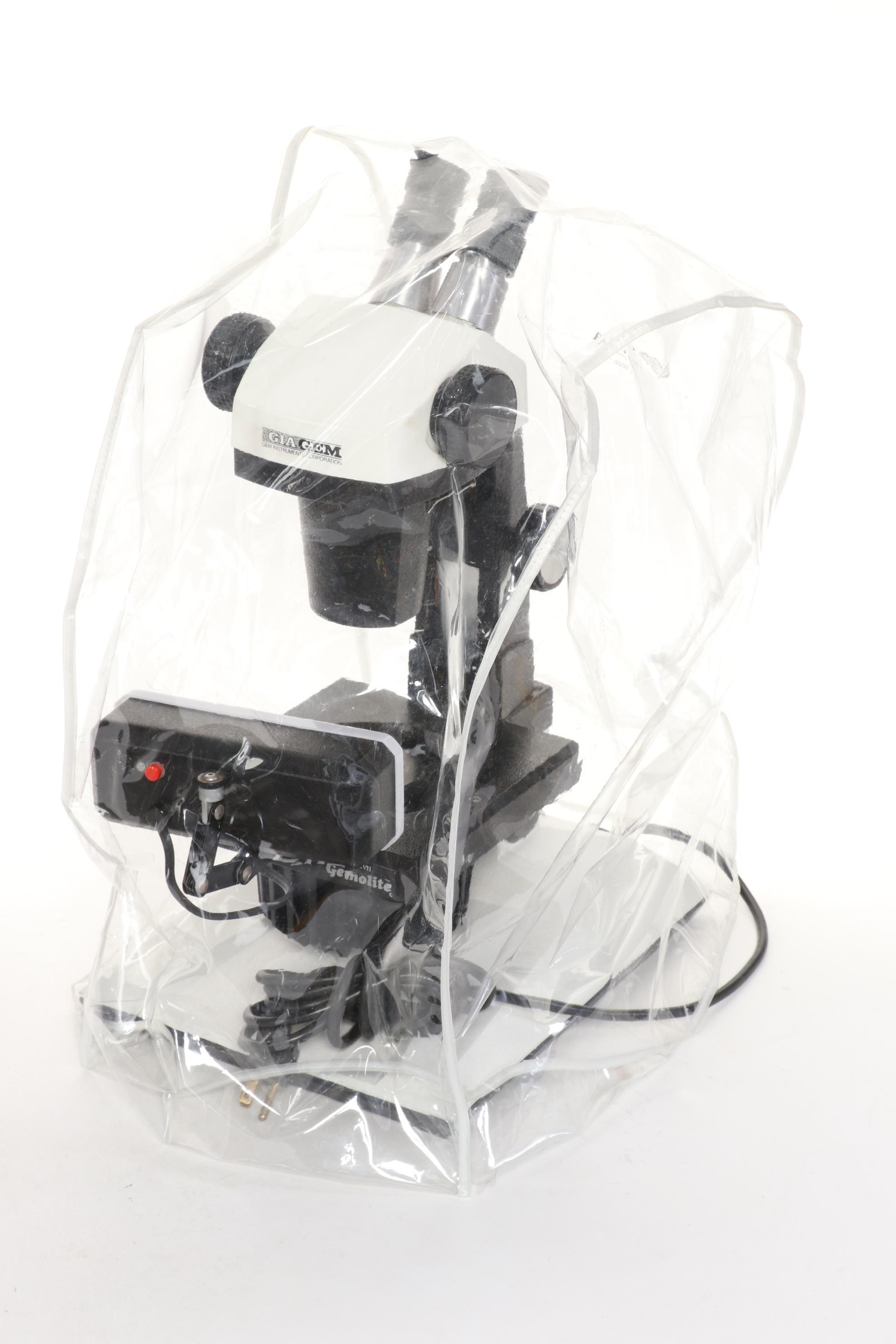 GIA Gemology Leica Gemolite Stereo Zoom Microscope with Plastic Cover