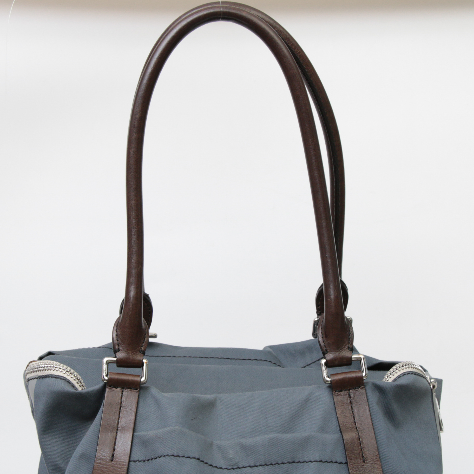 Coach Waxed Canvas Weekender Tote Bag with Brown Leather Trim