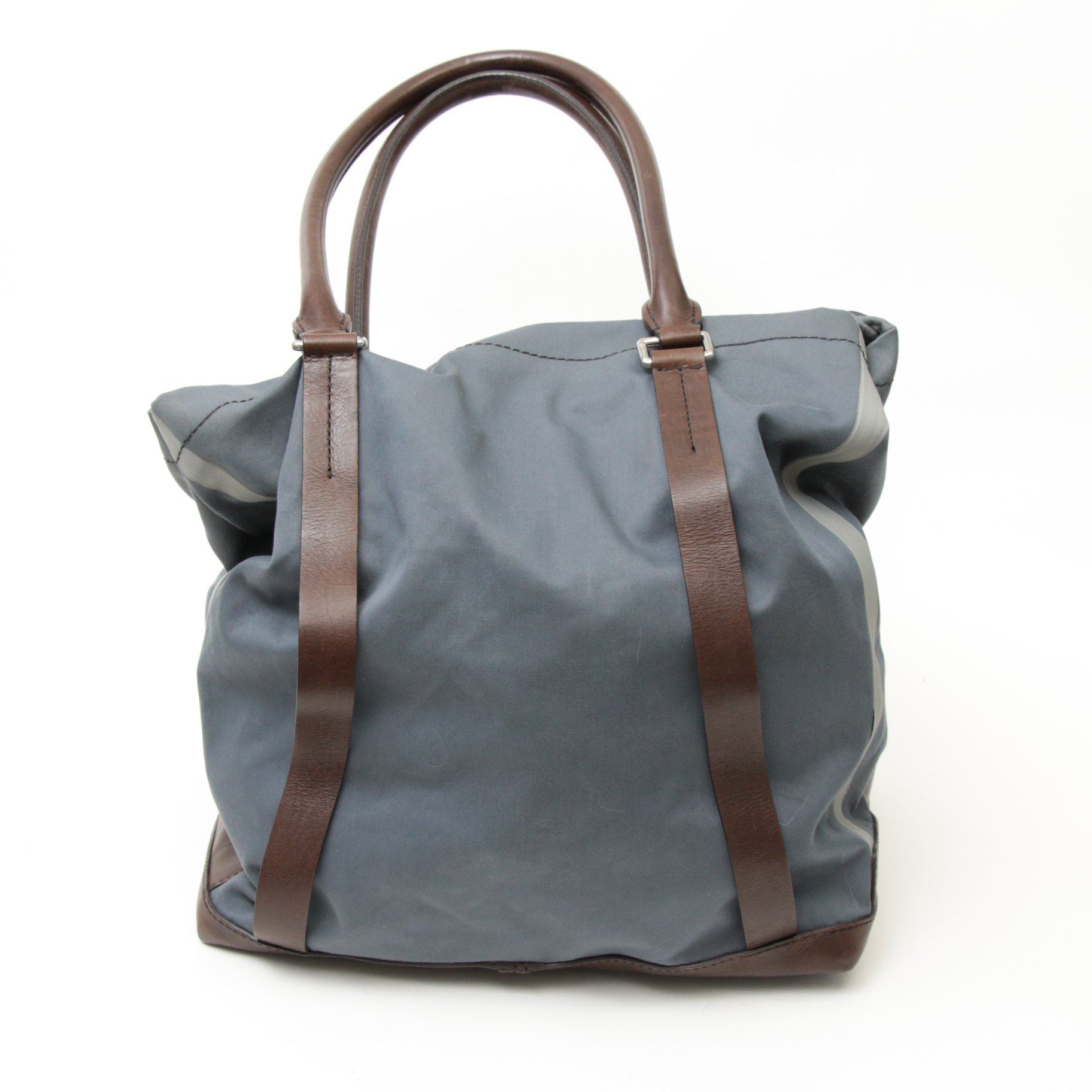 Coach Waxed Canvas Weekender Tote Bag with Brown Leather Trim