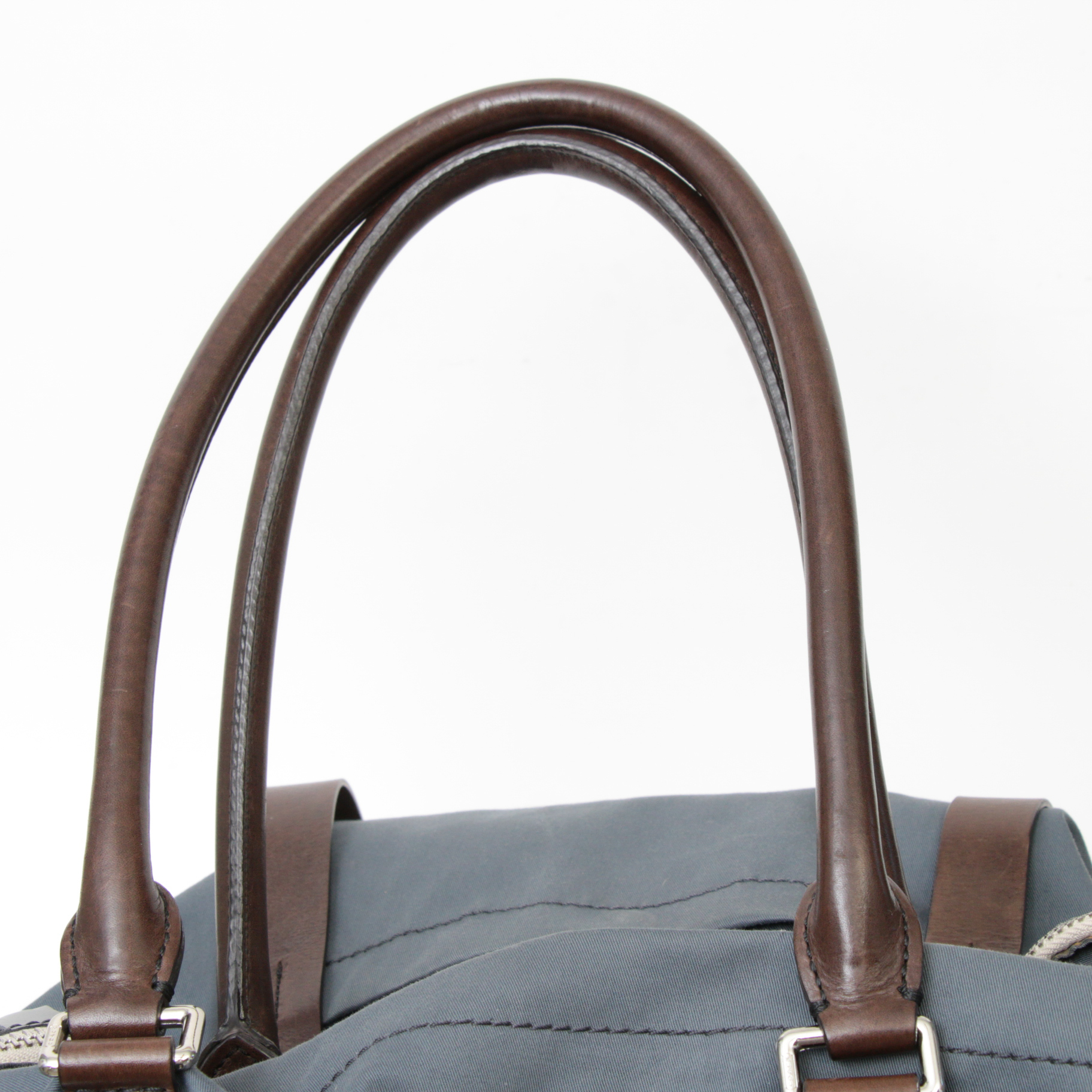 Coach Waxed Canvas Weekender Tote Bag with Brown Leather Trim